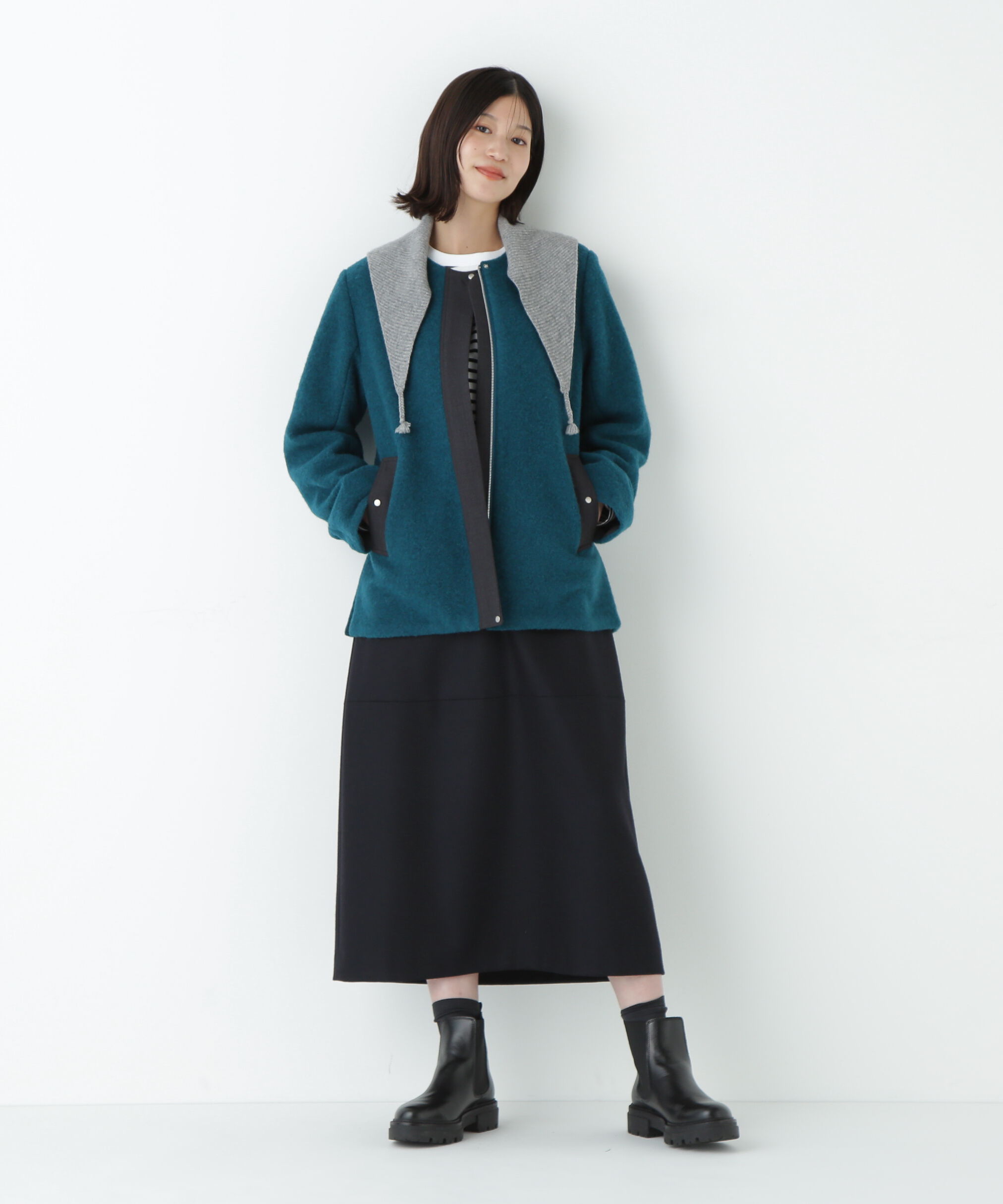 「ウールサキソニーコクーンスカート」|スカート|