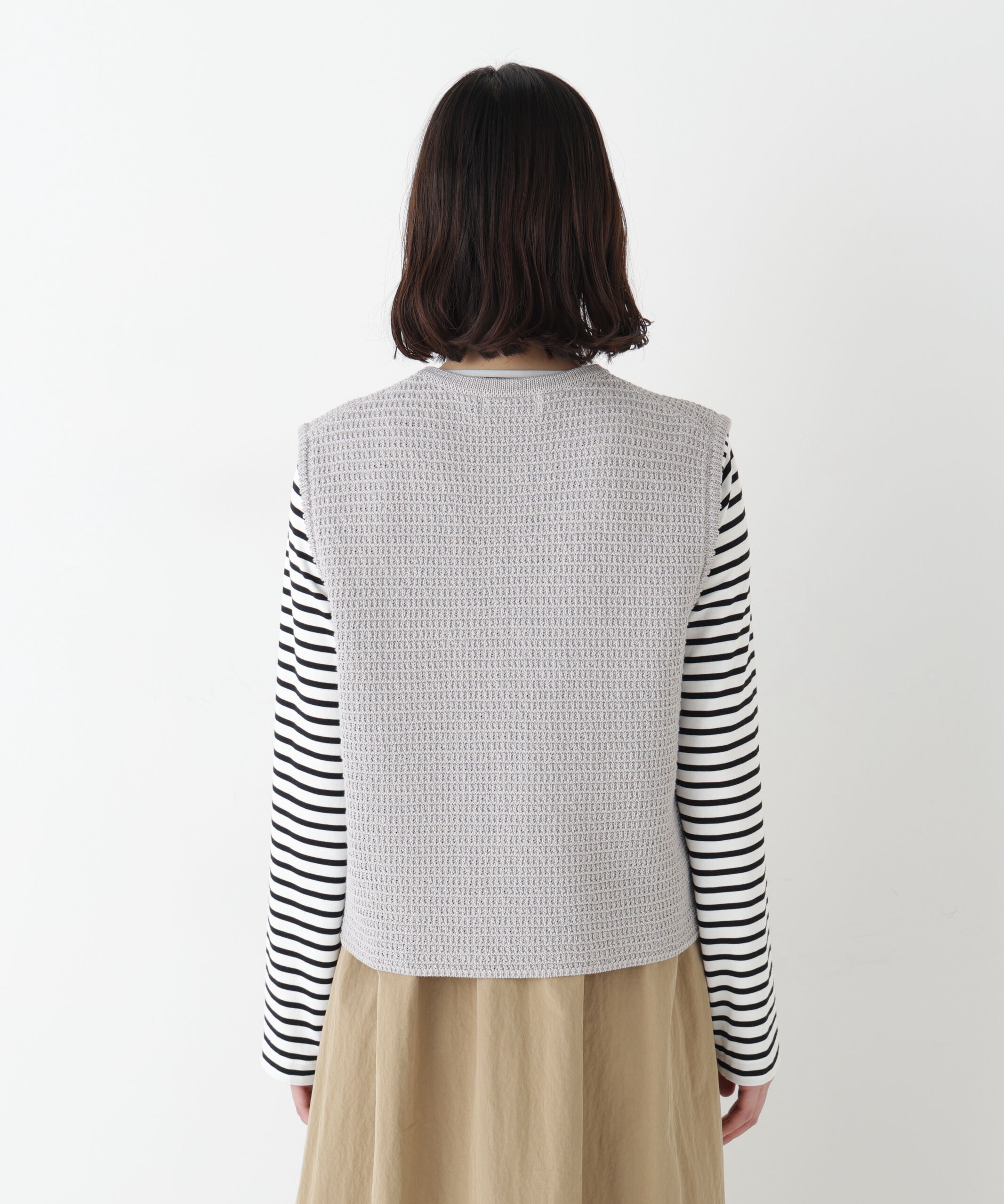  「◆ギマコットン地柄ベスト」|ニット・セーター|