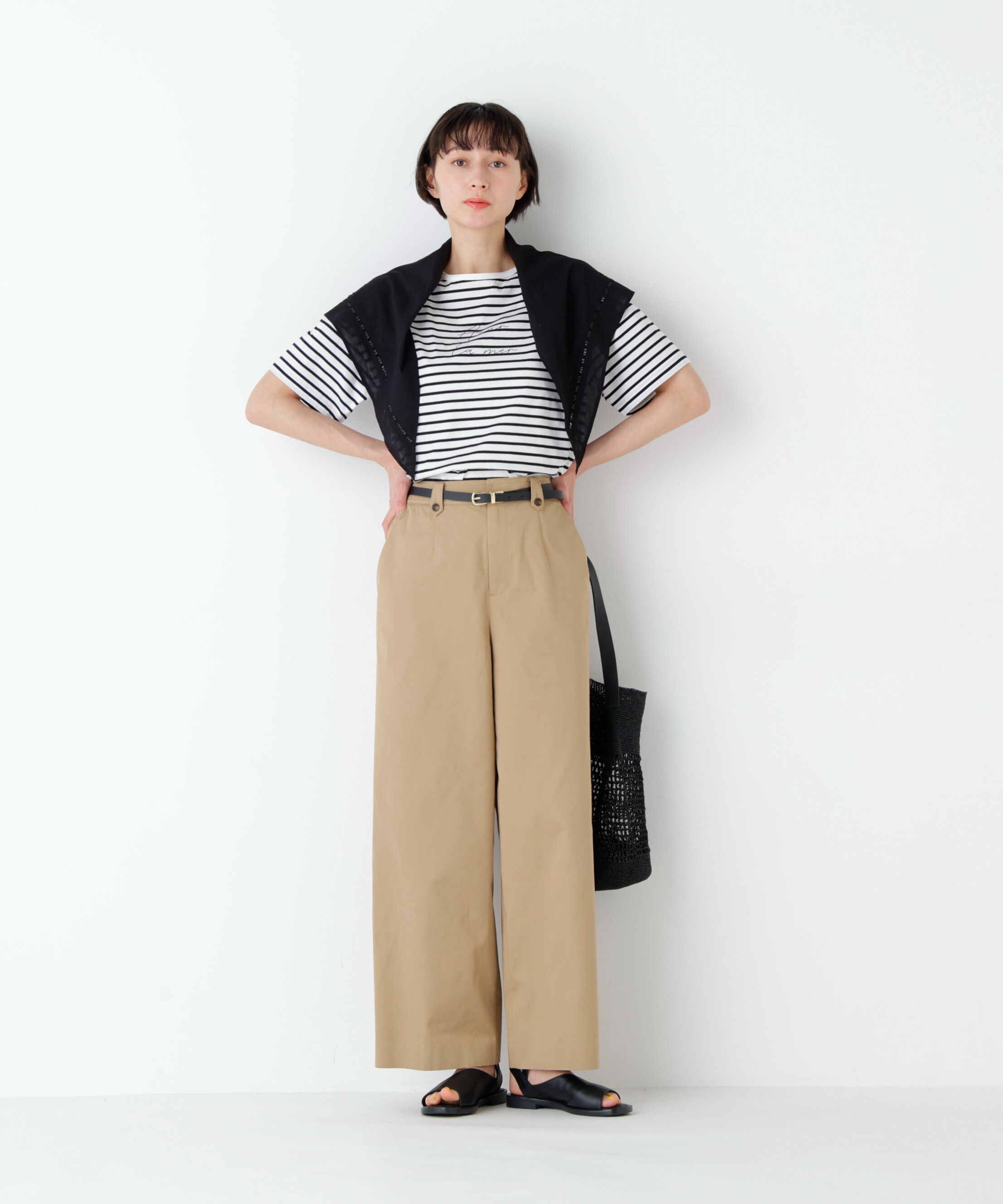  「《洗える / マルチサイズ》ライトチノセミワイドパンツ」|その他|