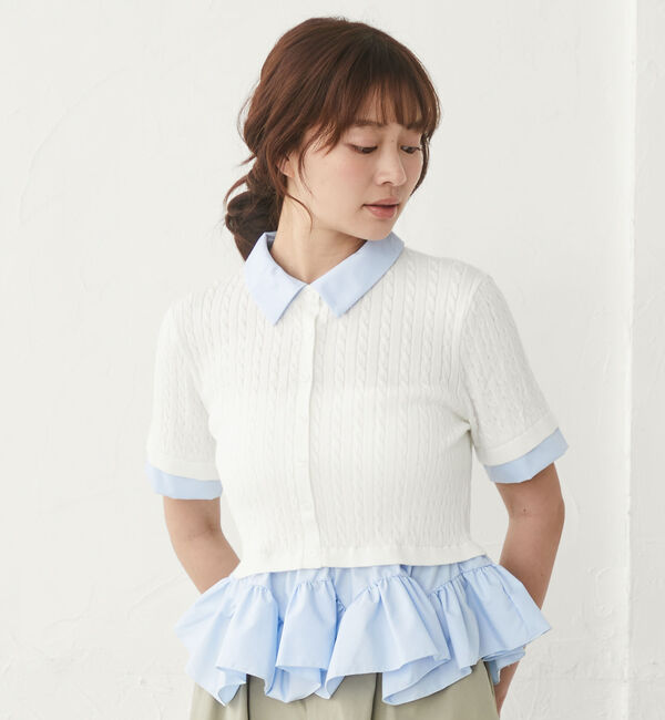 archives「ラウンドフリルドッキングケーブルニットＰＯ」|ニット・セーター|OFF WHITE