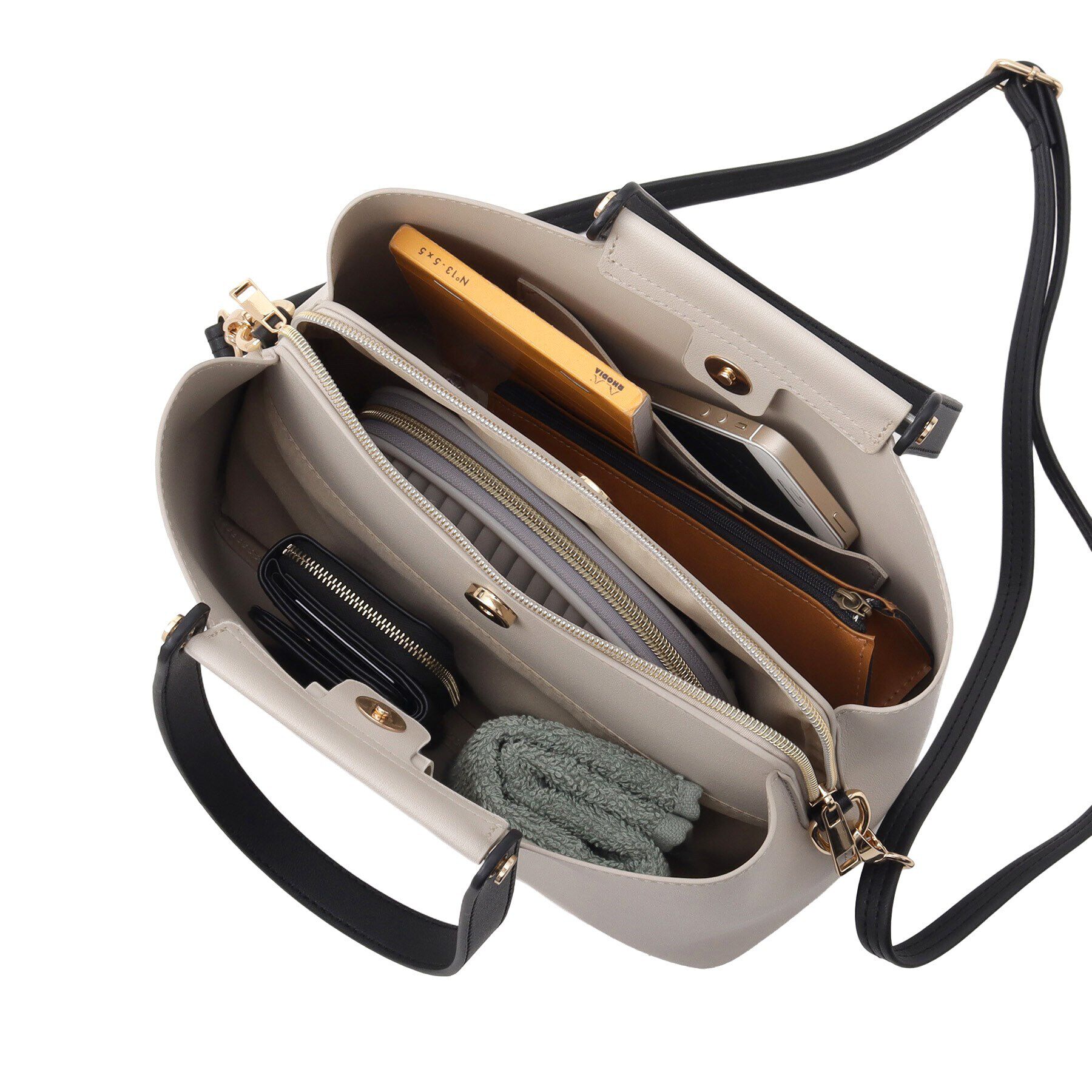 SHOO･LA･RUE「【通勤/セレモニー/2WAY】フロントバー金具3層トート」|トートバッグ|