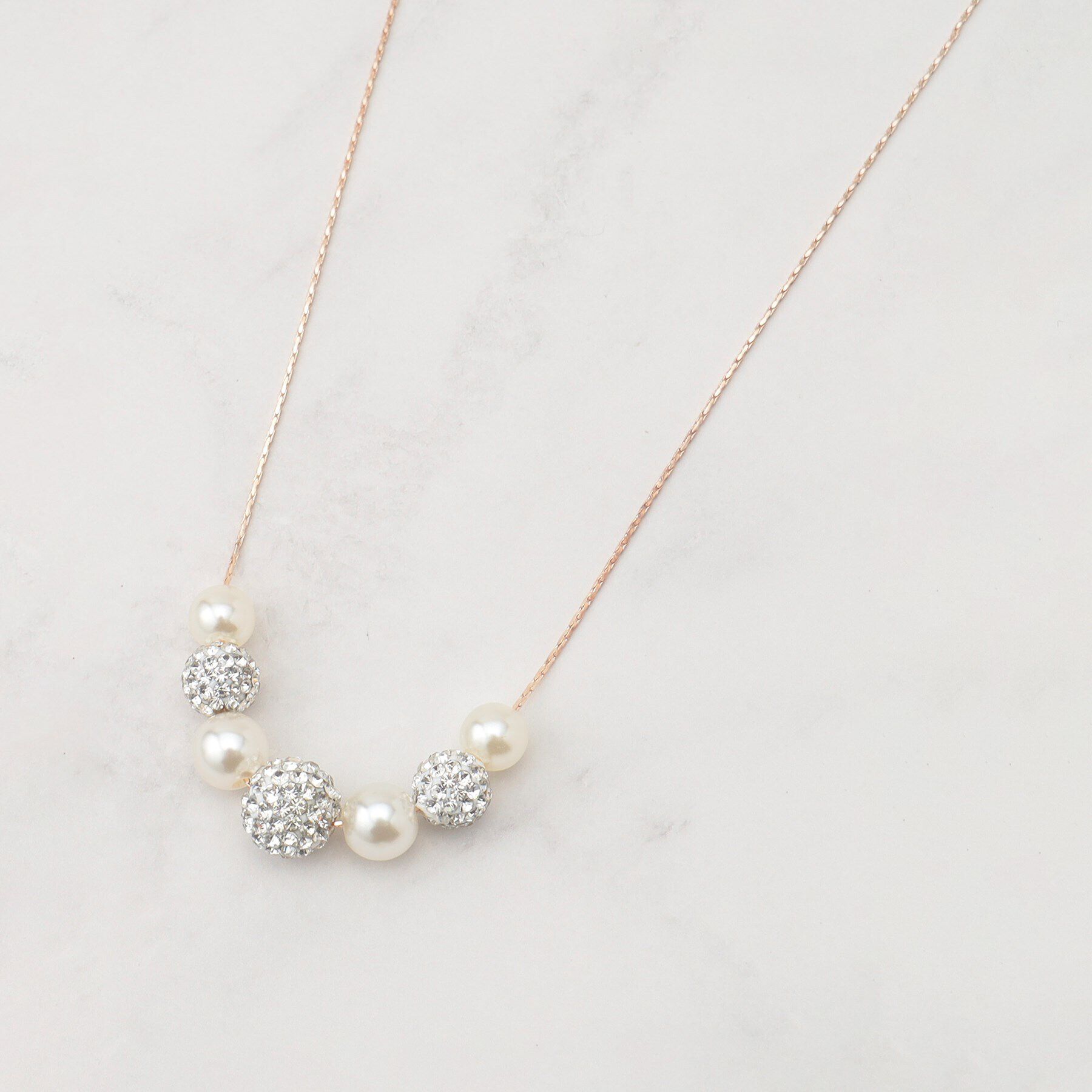 SHOO･LA･RUE「【セレモニー】ポイントパヴェボールネックレス」|ネックレス|ピンクゴールド(00