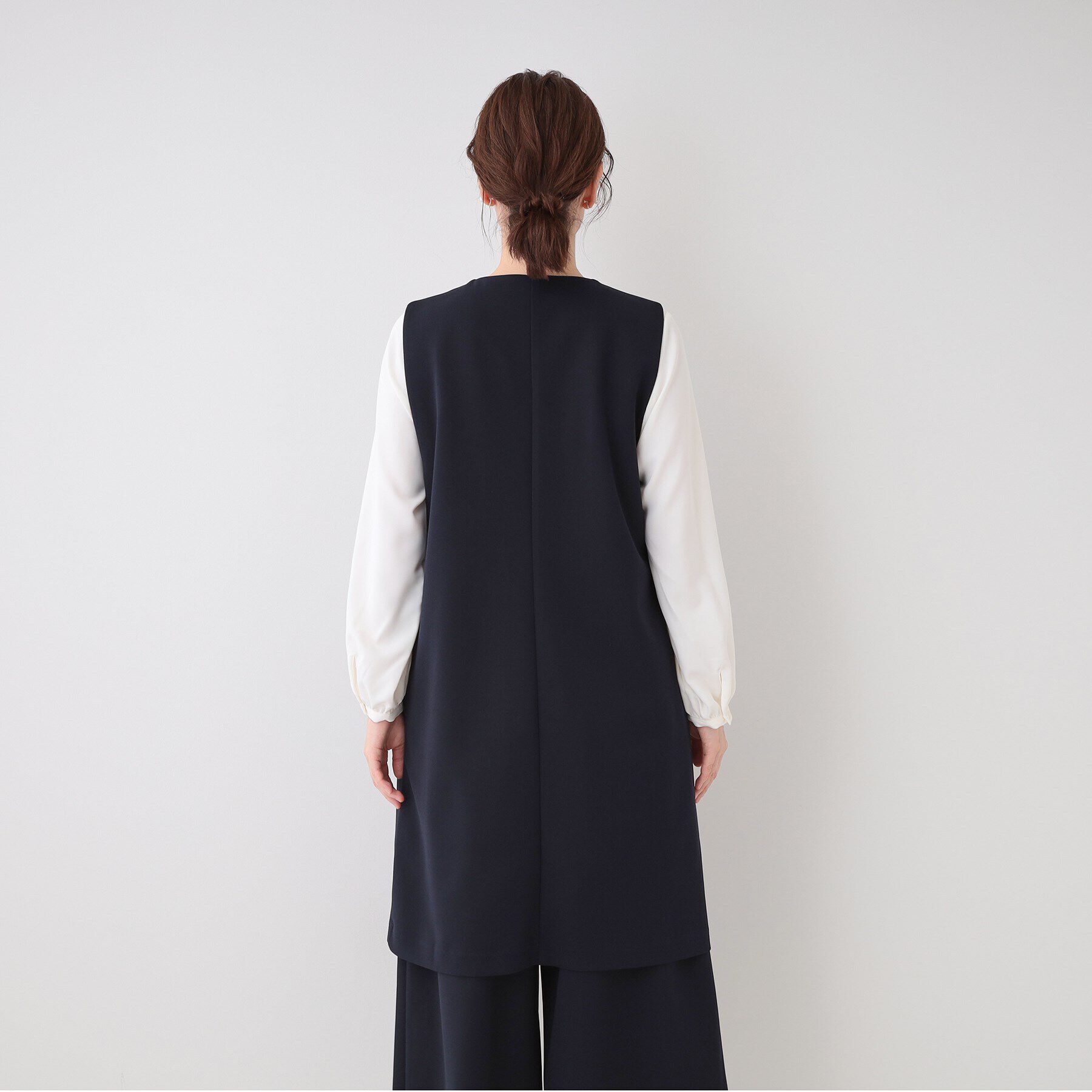 SHOO･LA･RUE「【洗える/S-3L/セットアップ可】セレモニーや通勤にも カットジョーゼット ジレ」|ベスト・ジレ|