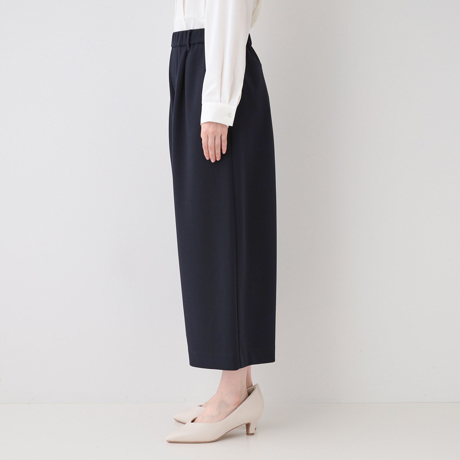 SHOO･LA･RUE「【洗える/S-3L/セットアップ可】セレモニーからデイリーに カットジョーゼット ワイドパンツ」|その他|