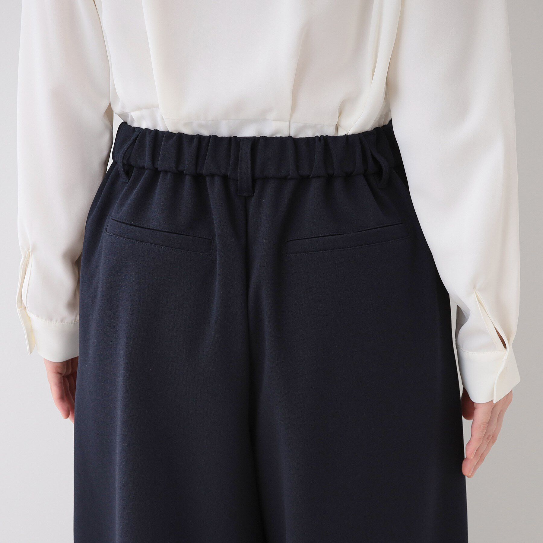 SHOO･LA･RUE「【洗える/S-3L/セットアップ可】セレモニーからデイリーに カットジョーゼット ワイドパンツ」|その他|