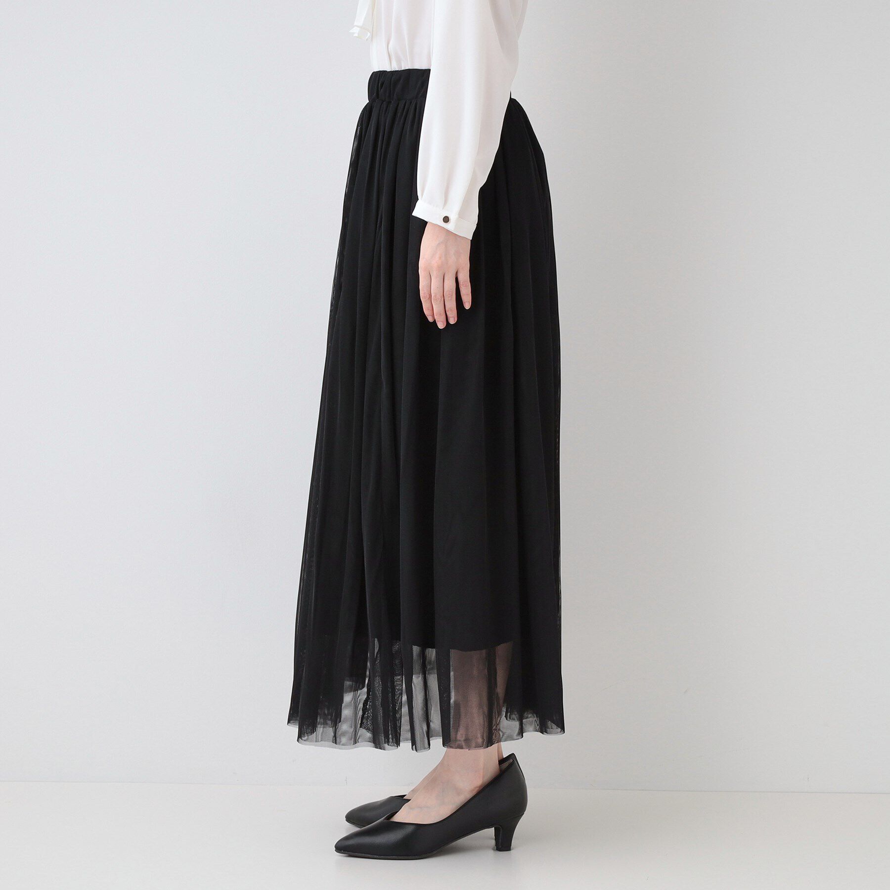 SHOO･LA･RUE「【セレモニーからデイリーまで】女性らしさあふれる チュールスカート」|スカート|