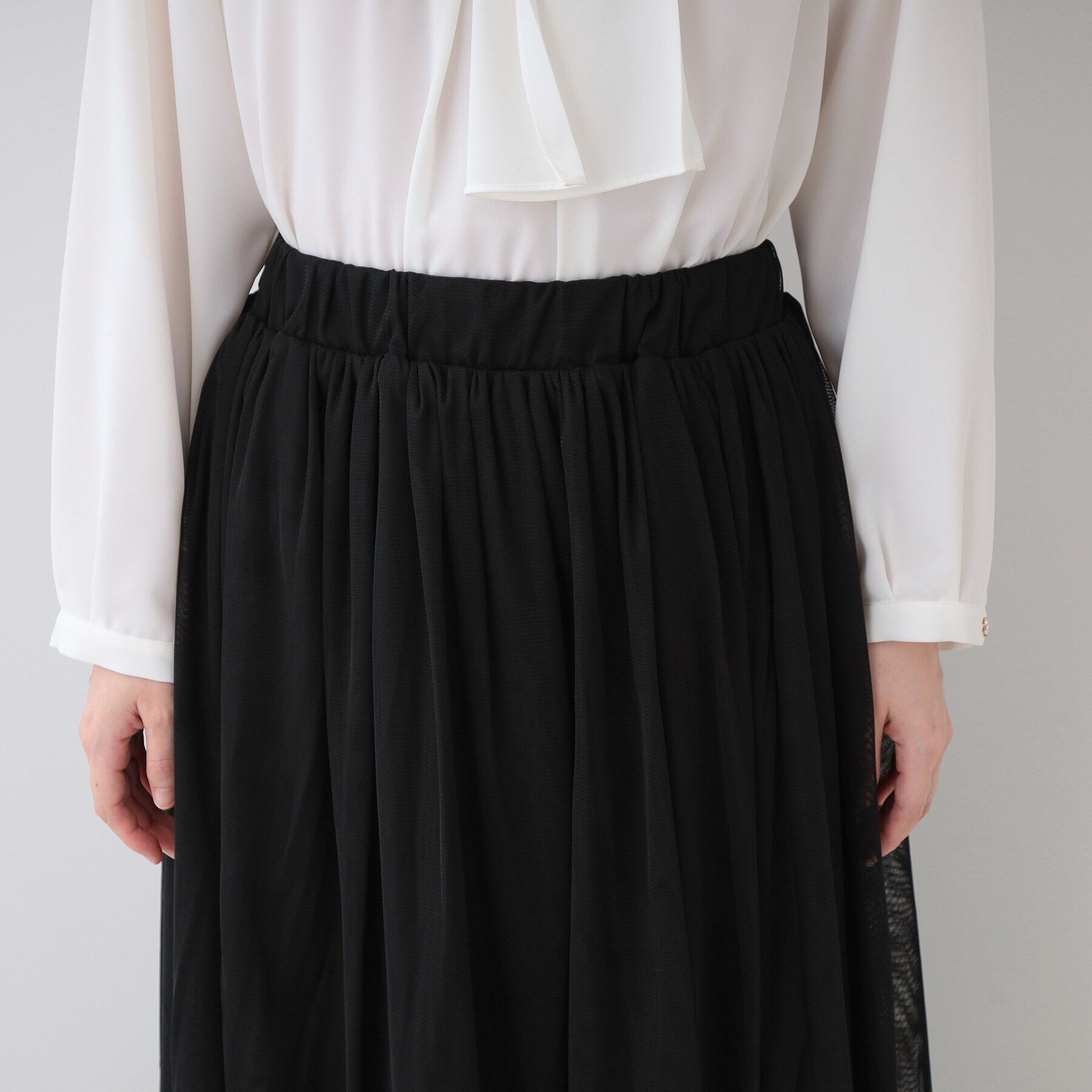 SHOO･LA･RUE「【セレモニーからデイリーまで】女性らしさあふれる チュールスカート」|スカート|