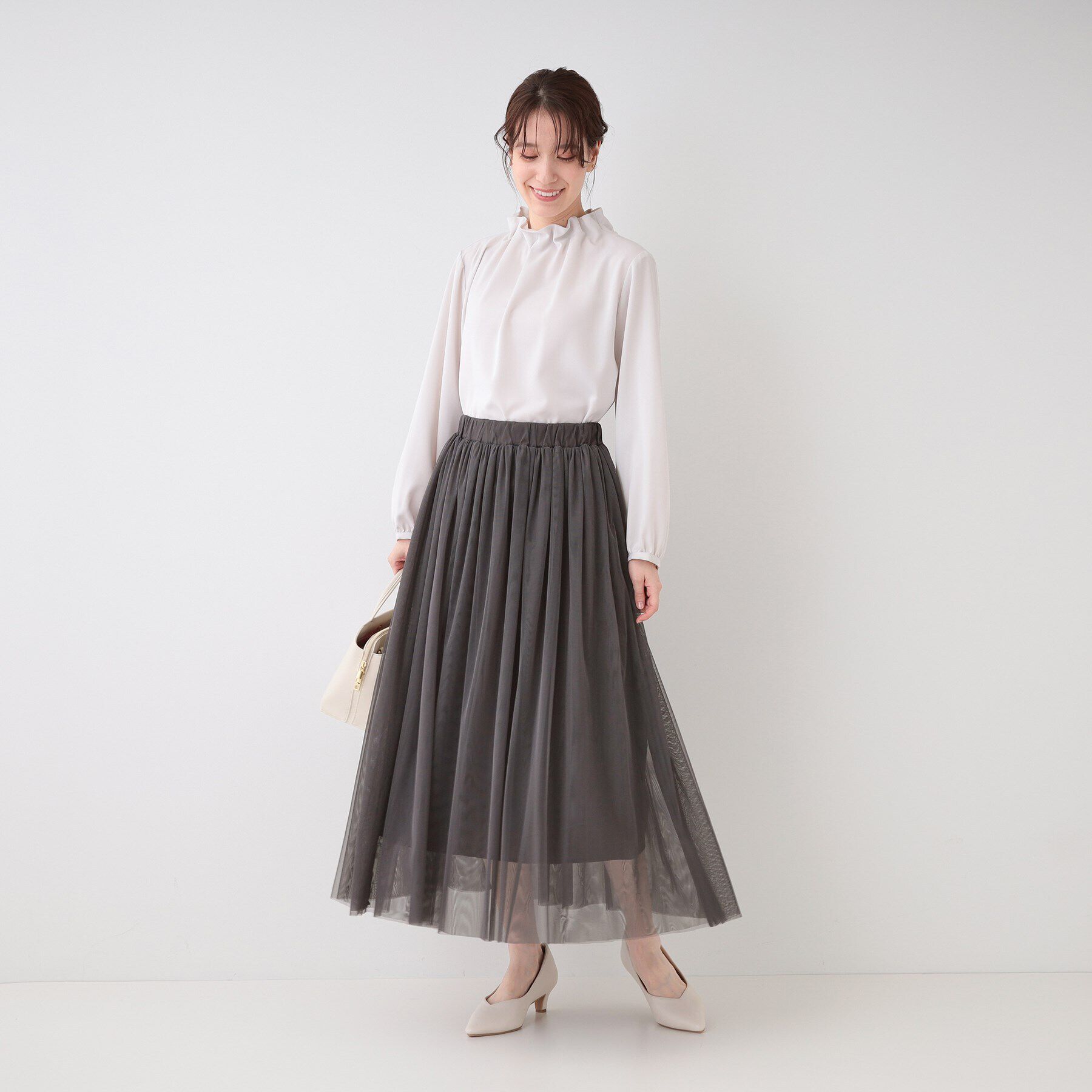 SHOO･LA･RUE「【セレモニーからデイリーまで】女性らしさあふれる チュールスカート」|スカート|