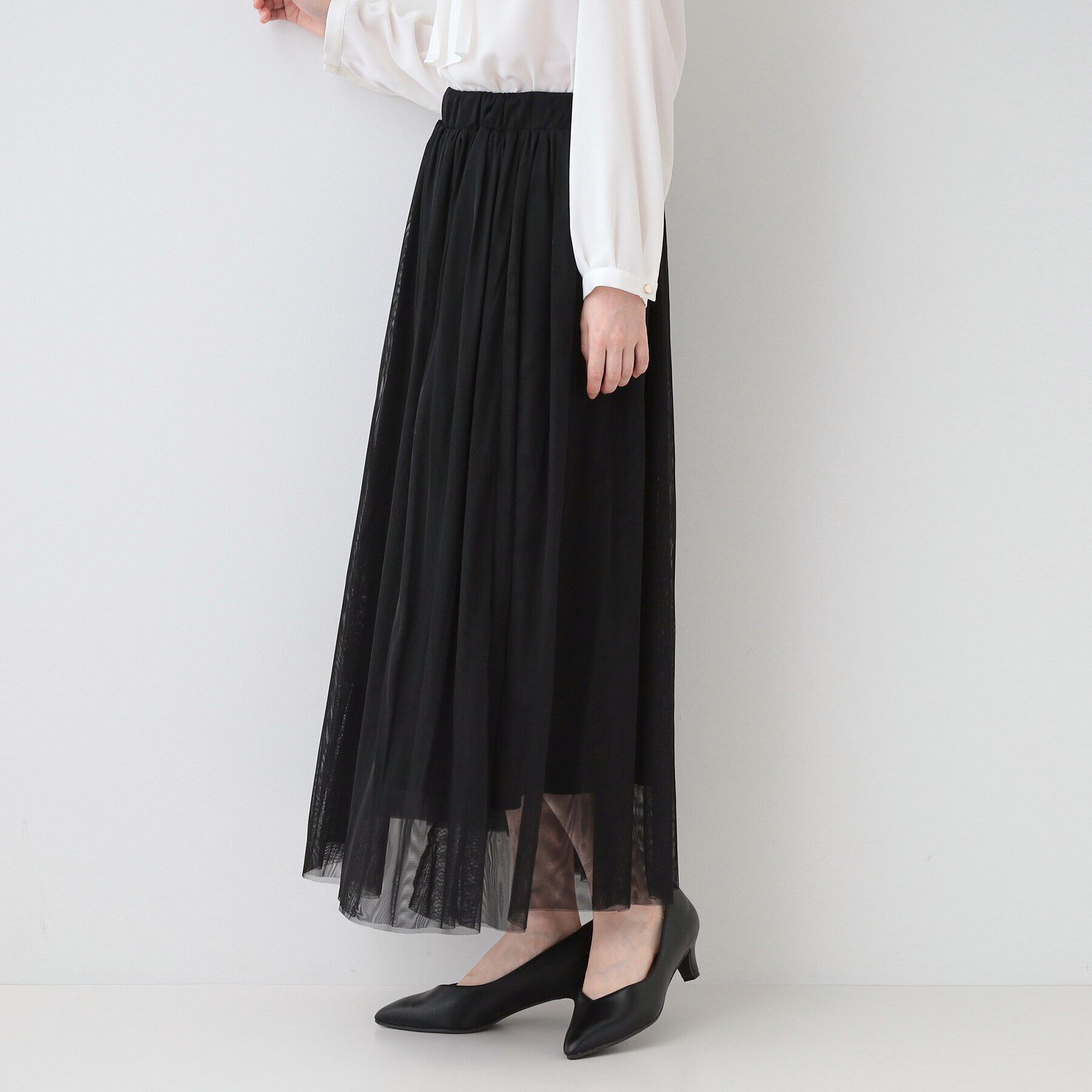 SHOO･LA･RUE「【セレモニーからデイリーまで】女性らしさあふれる チュールスカート」|スカート|