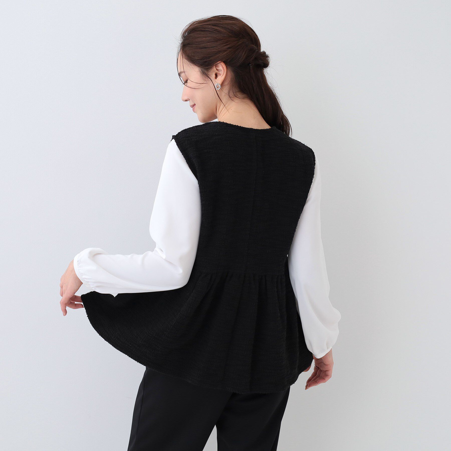 SHOO･LA･RUE「カットツイードペプラムジレ」|ベスト・ジレ|