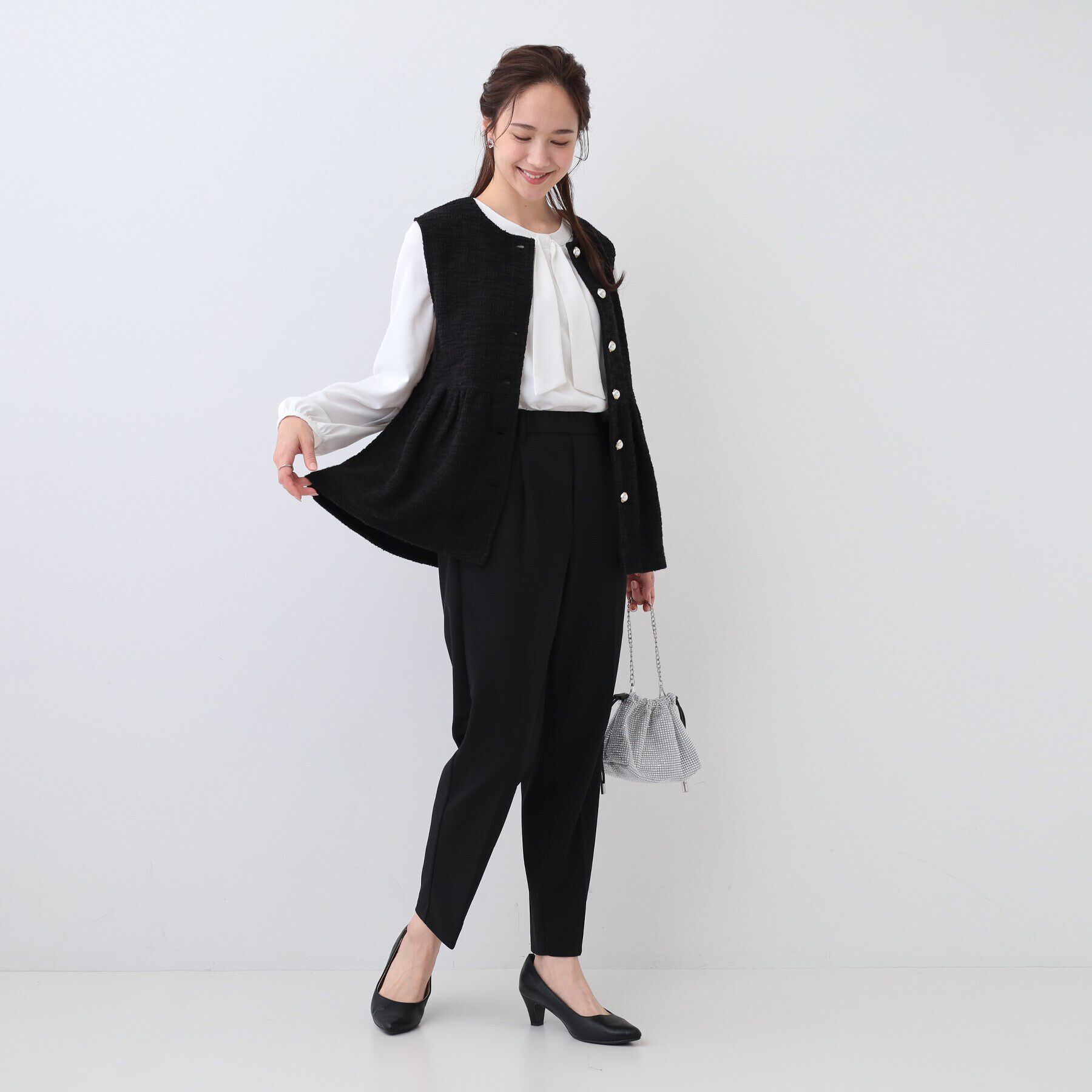 SHOO･LA･RUE「カットツイードペプラムジレ」|ベスト・ジレ|