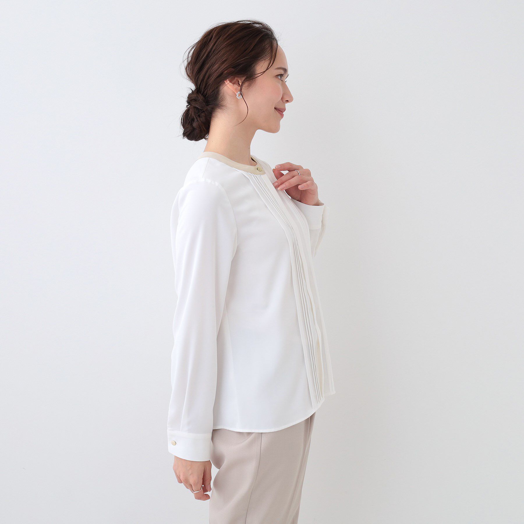 SHOO･LA･RUE「イージーケア ピンタックブラウス」|シャツ・ブラウス|