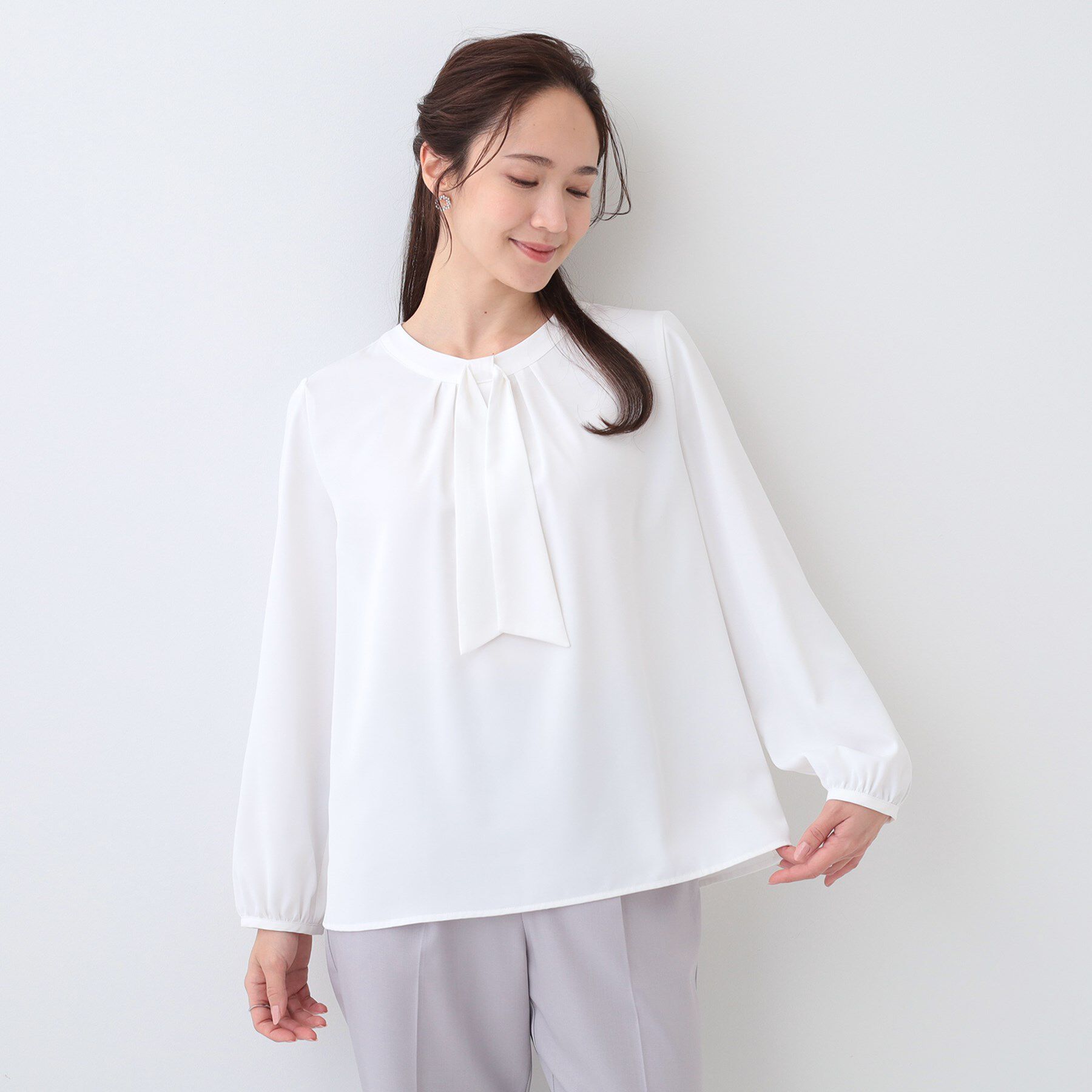 SHOO･LA･RUE「イージーケア ボウタイブラウス」|シャツ・ブラウス|