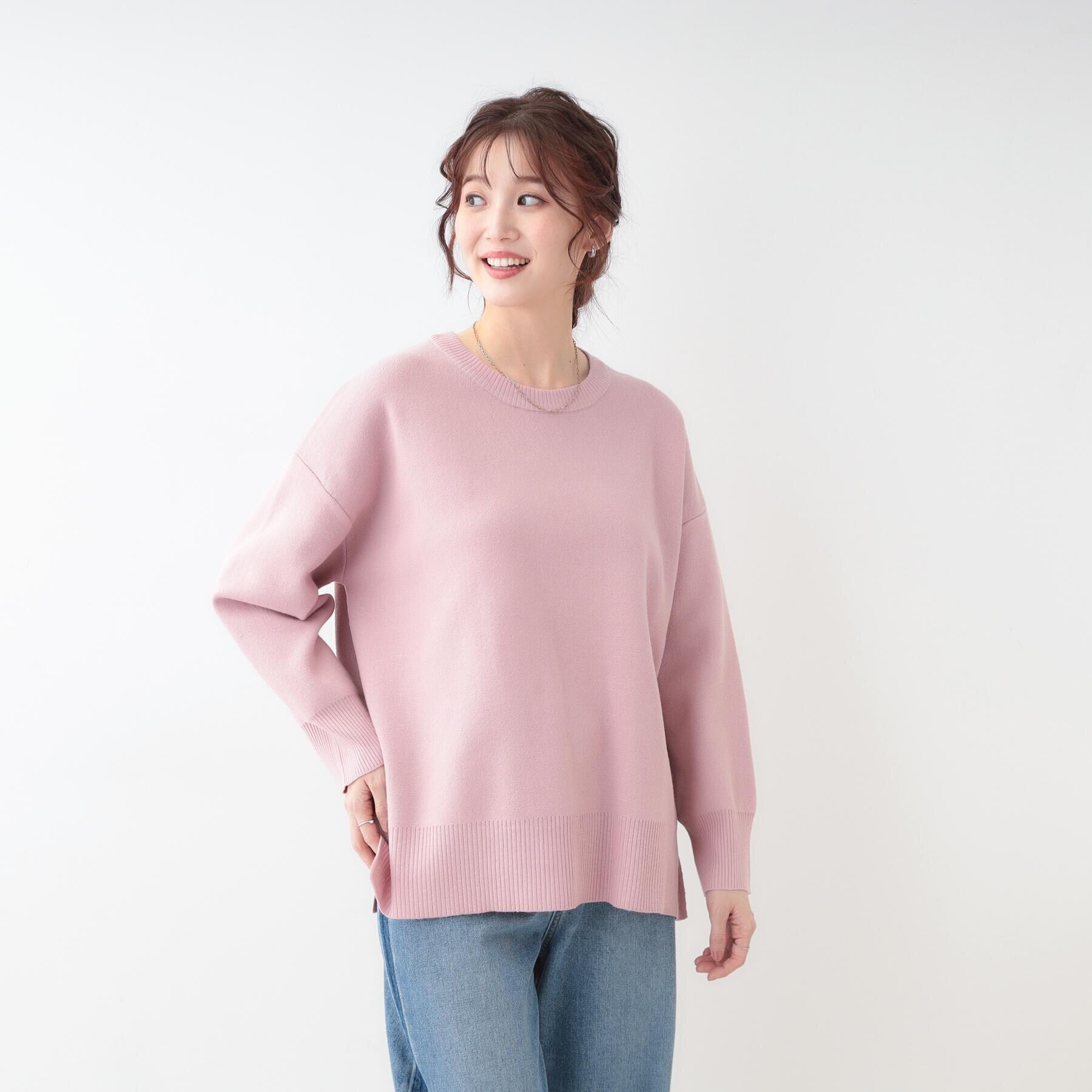 SHOO･LA･RUE「【S-LL/洗える】スウェットライク オーバーサイズニット」|ニット・セーター|