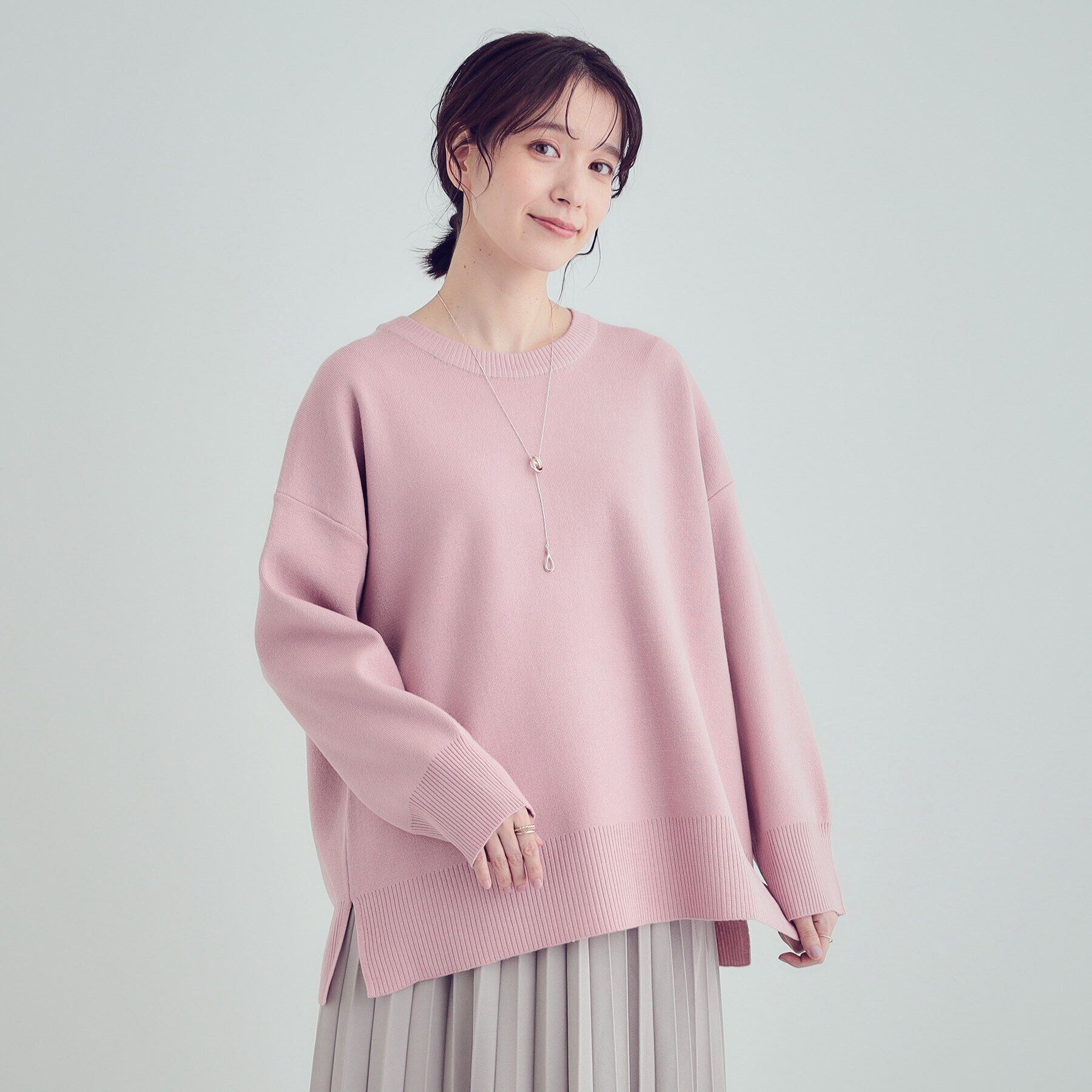 SHOO･LA･RUE「【S-LL/洗える】スウェットライク オーバーサイズニット」|ニット・セーター|