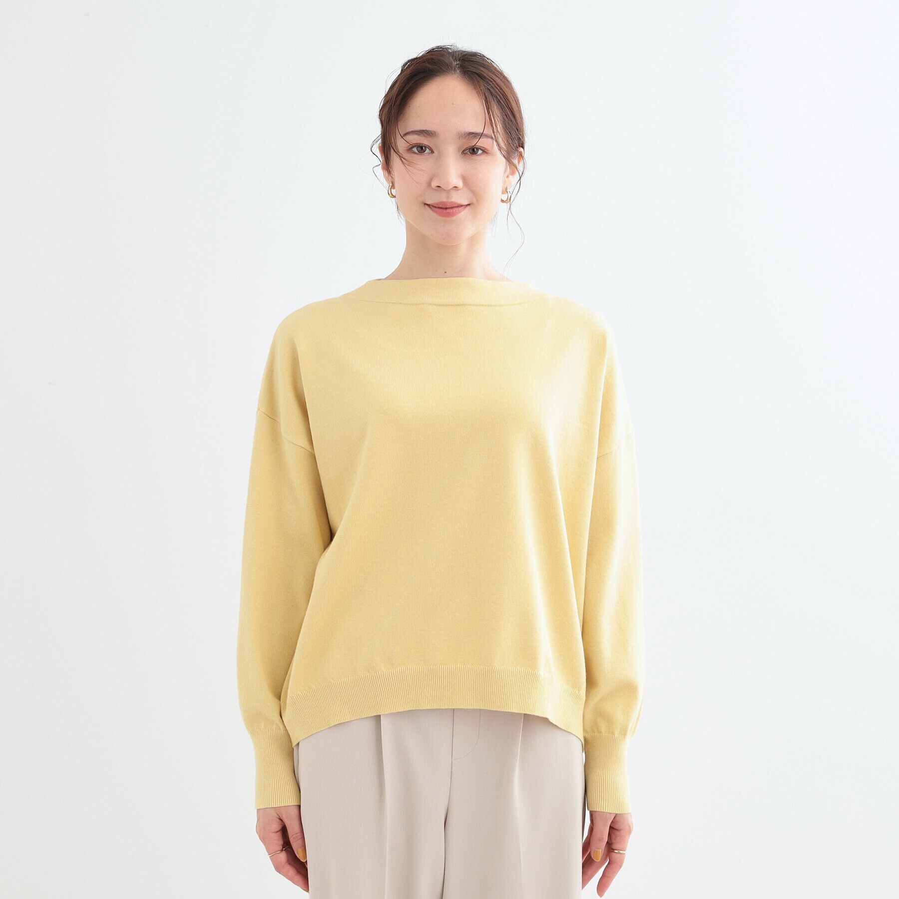 SHOO･LA･RUE「【洗える/S-LL】インせず着られる もちもちタッチ ボートネックニット」|ニット・セーター|