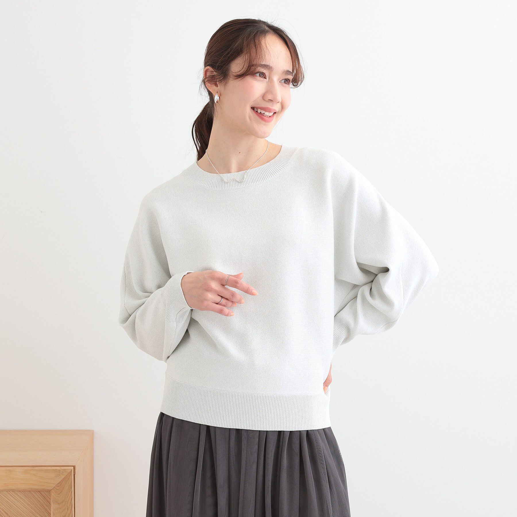 SHOO･LA･RUE「【S-LL】さりげないキラッと感。ラメドルマンニット」|ニット・セーター|