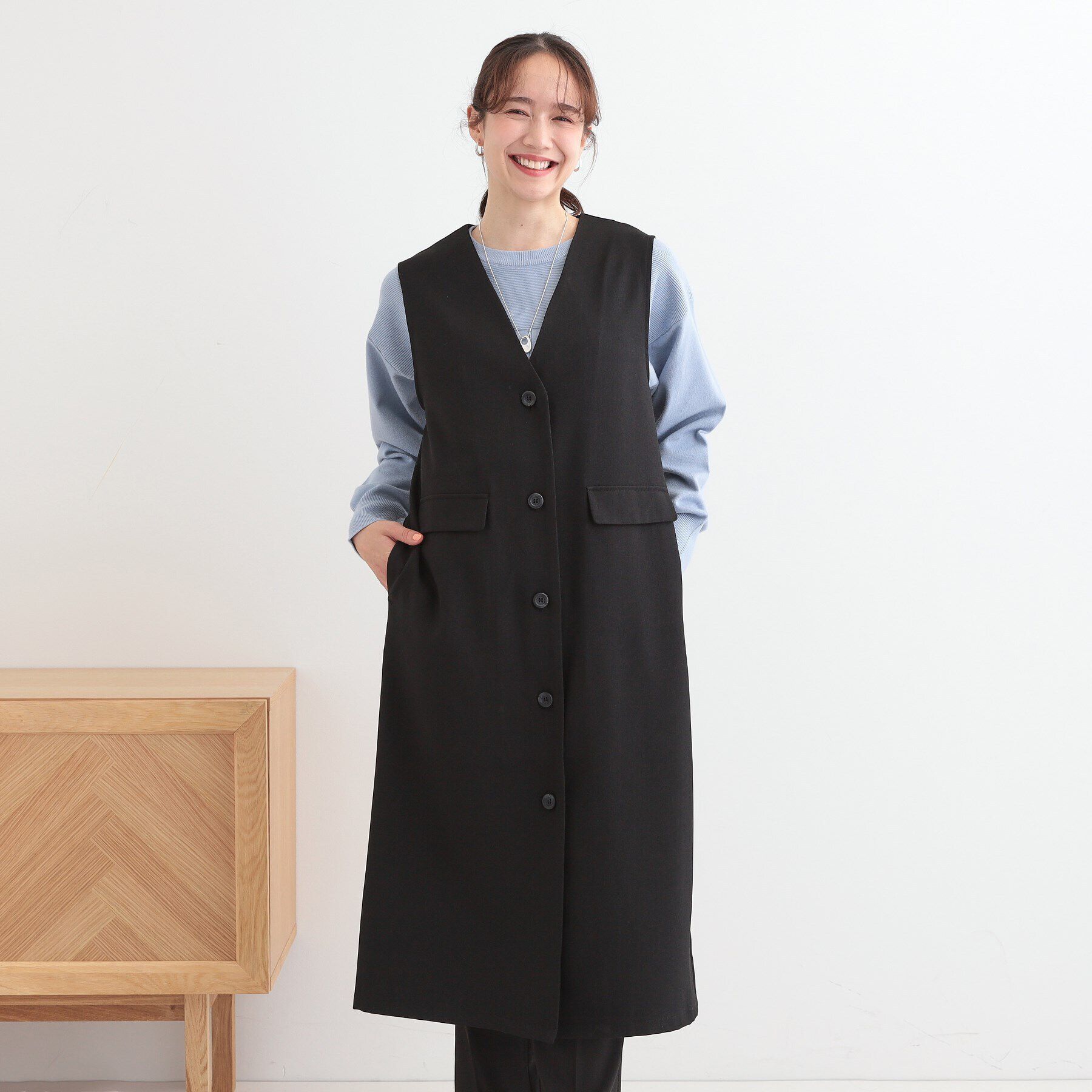 SHOO･LA･RUE「【S-LL/2WAY】ジャンドレにもなるロングジレ」|ベスト・ジレ|