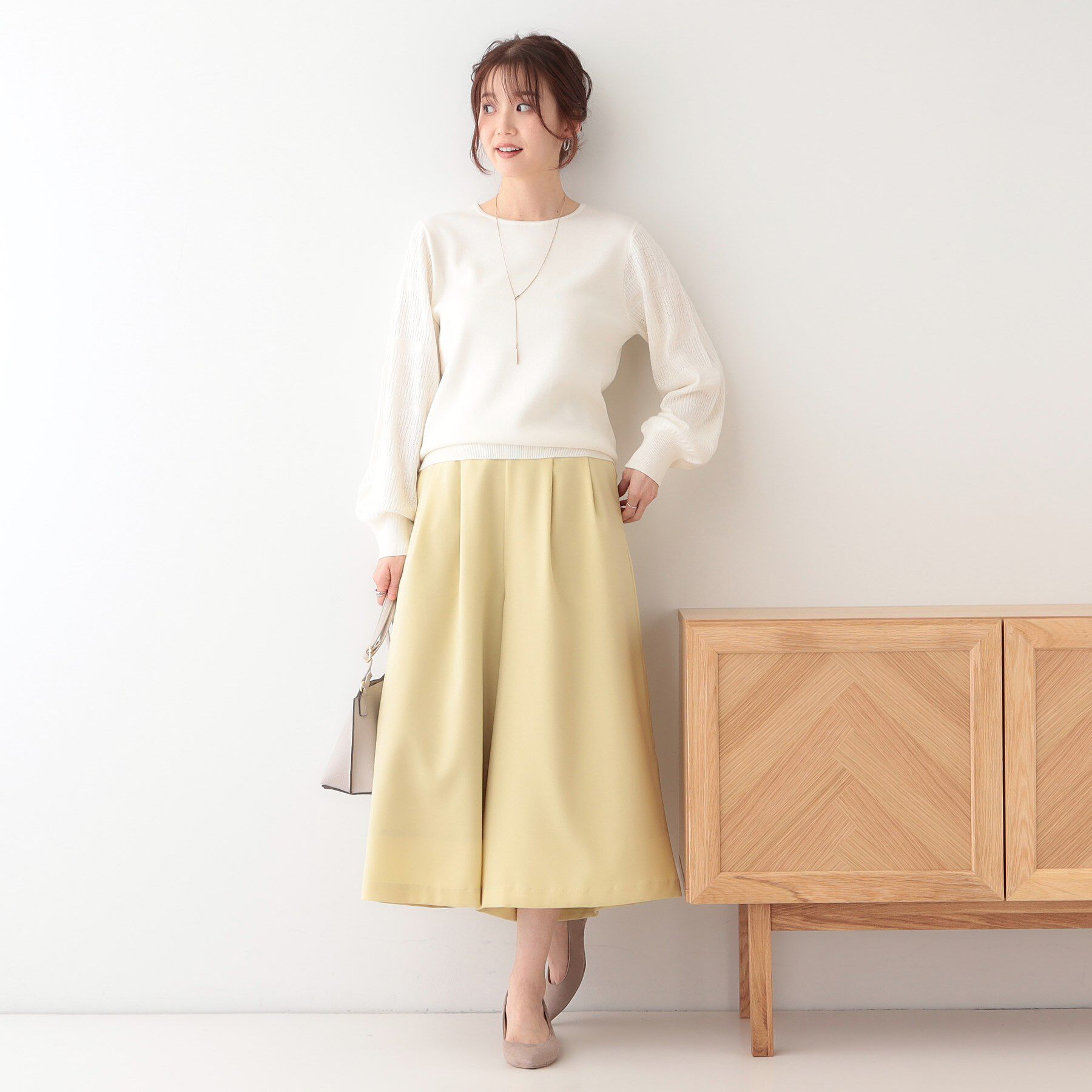 SHOO･LA･RUE「【S-LL】大人の上品コーデに お袖編み地切替 デザインニット」|ニット・セーター|