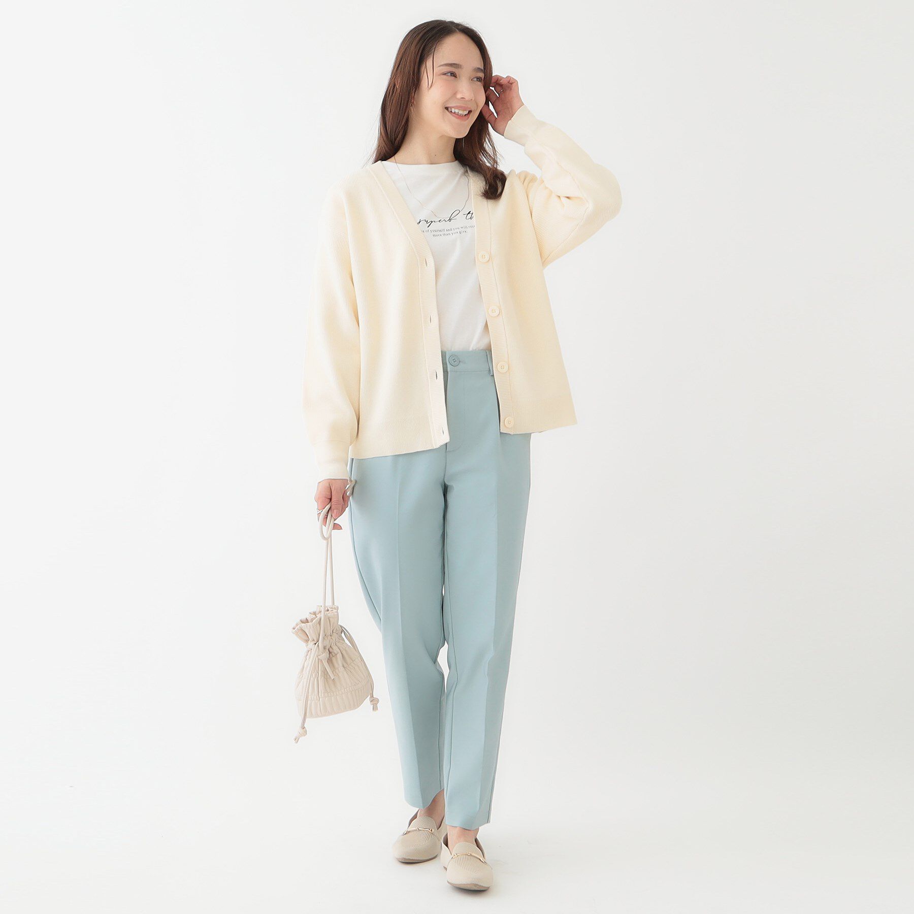 SHOO･LA･RUE「【洗える/S-LL】ドライタッチが心地よい 畦編みVネックカーディガン」|カーディガン|