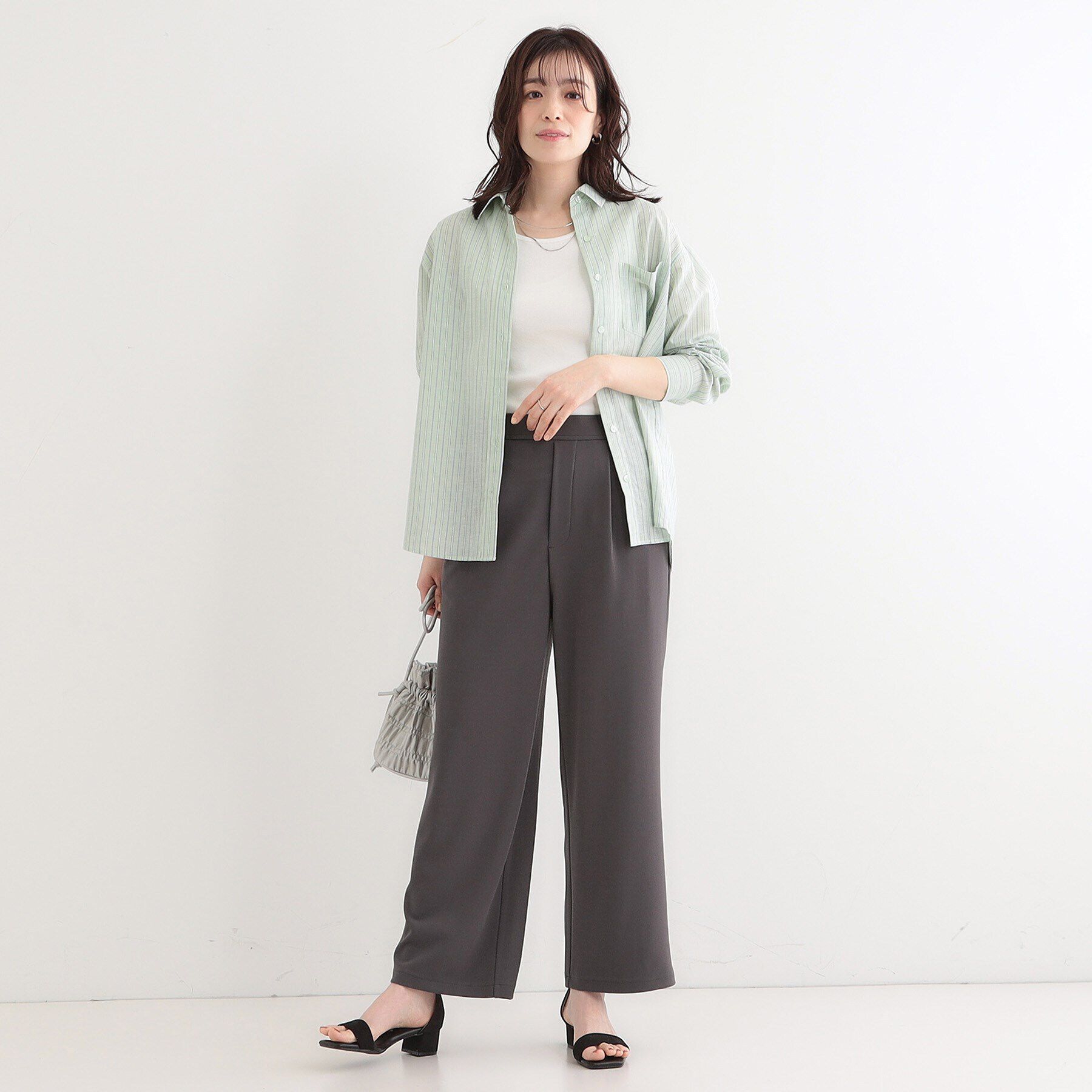 SHOO･LA･RUE「【洗える/しわになりにくい】脚のラインを拾いにくい スマートイージー ワイドパンツ」|その他|