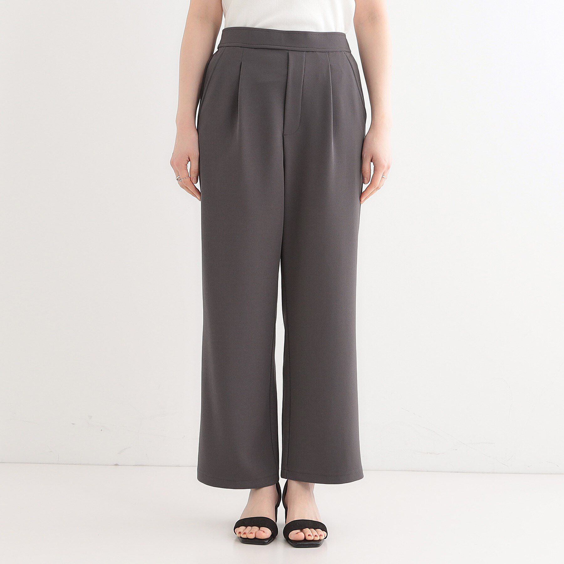 SHOO･LA･RUE「【洗える/しわになりにくい】脚のラインを拾いにくい スマートイージー ワイドパンツ」|その他|