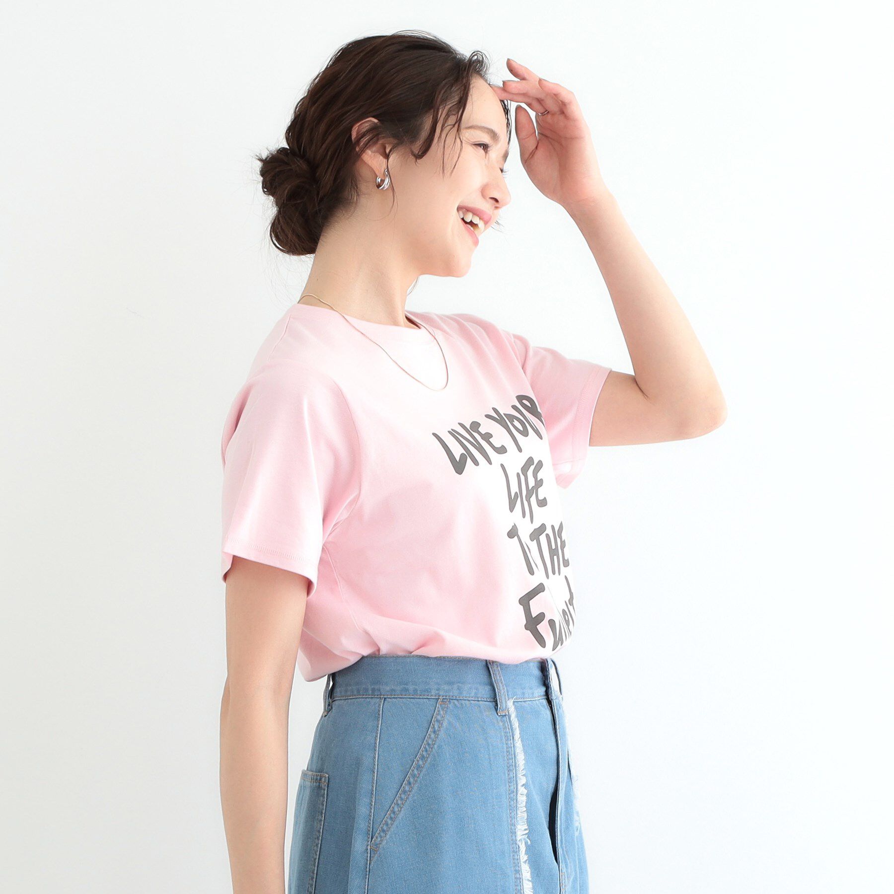 SHOO･LA･RUE「【洗える/S-LL】選べる4柄 プリントアソート ベーシックTシャツ」|Tシャツ・カットソー|