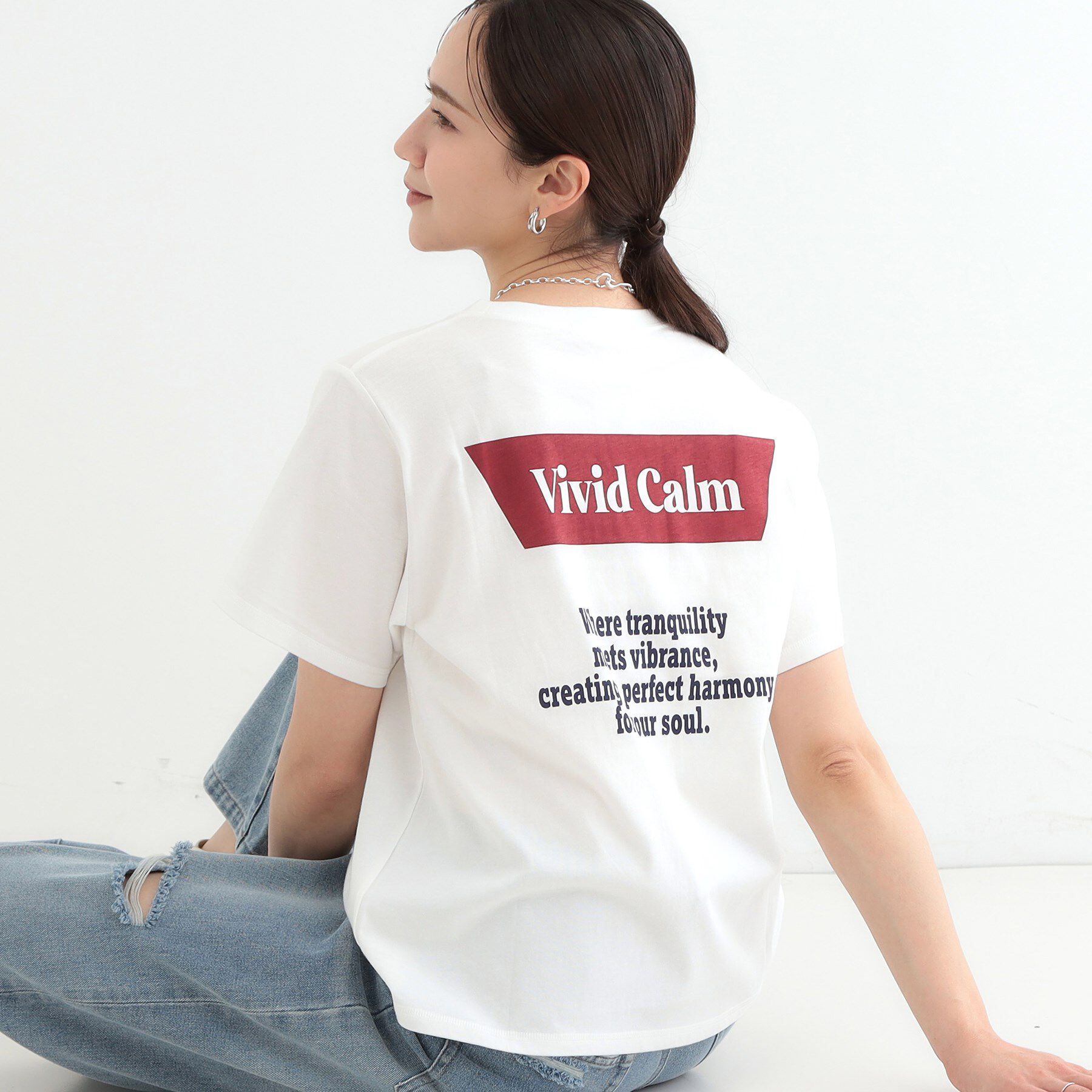 SHOO･LA･RUE「【洗える/S-LL】選べる4柄 プリントアソート ベーシックTシャツ」|Tシャツ・カットソー|ホワイト(401)