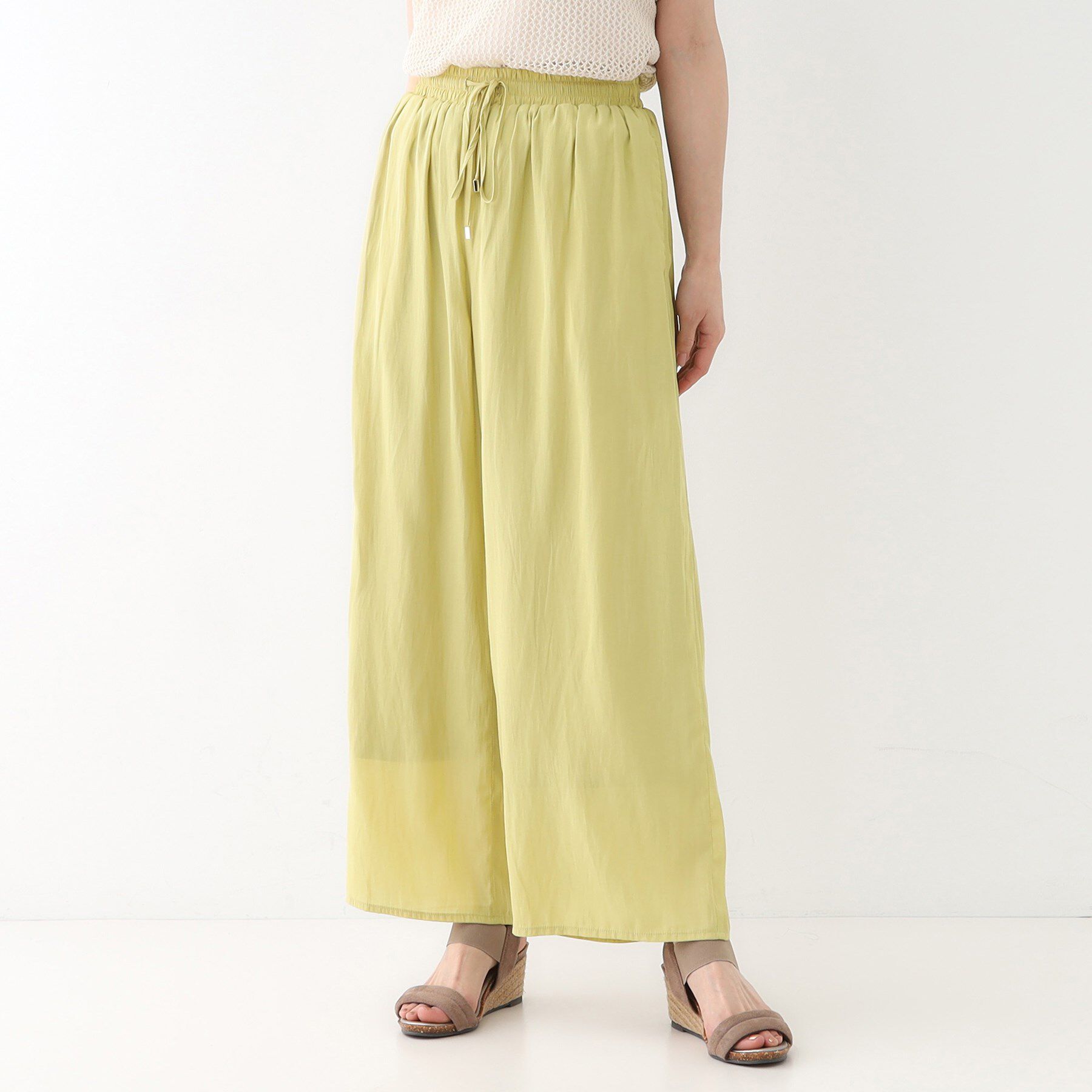 SHOO･LA･RUE「【高レビュー/着丈選べる】さらり柔らか マットサテンワイドパンツ」|その他|