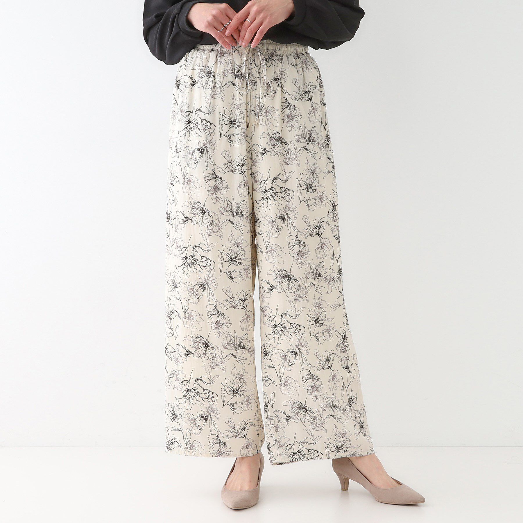 SHOO･LA･RUE「【高レビュー/着丈選べる】さらり柔らか マットサテンワイドパンツ」|その他|