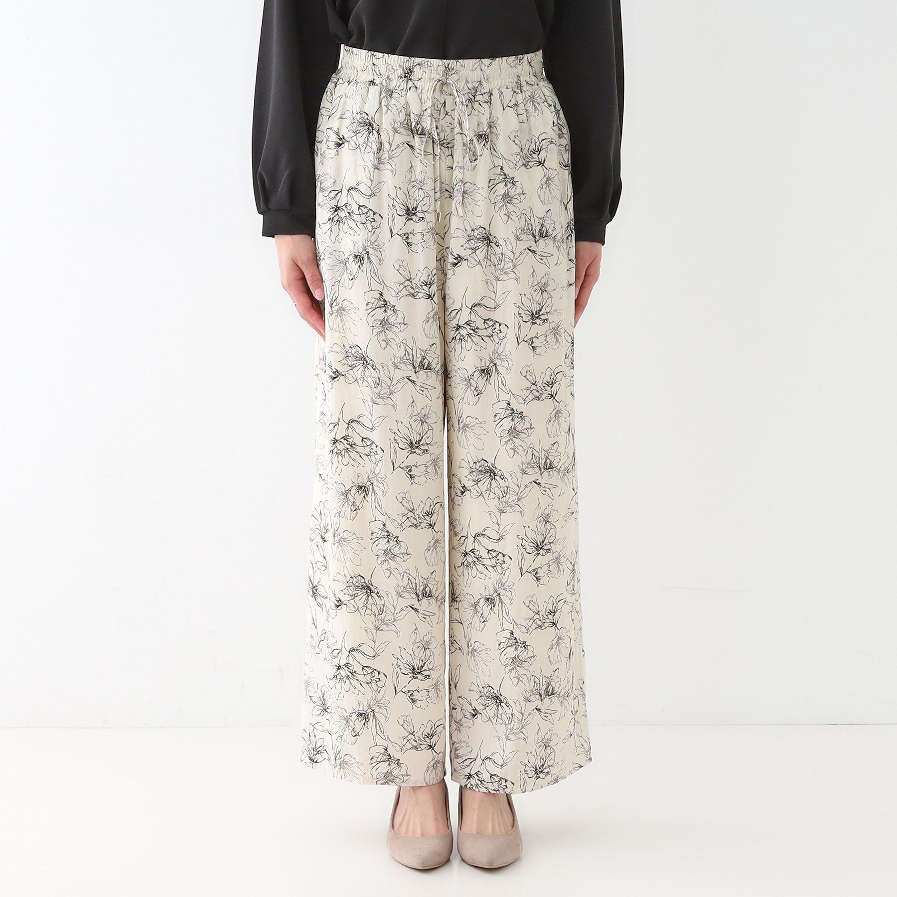 SHOO･LA･RUE「【高レビュー/着丈選べる】さらり柔らか マットサテンワイドパンツ」|その他|