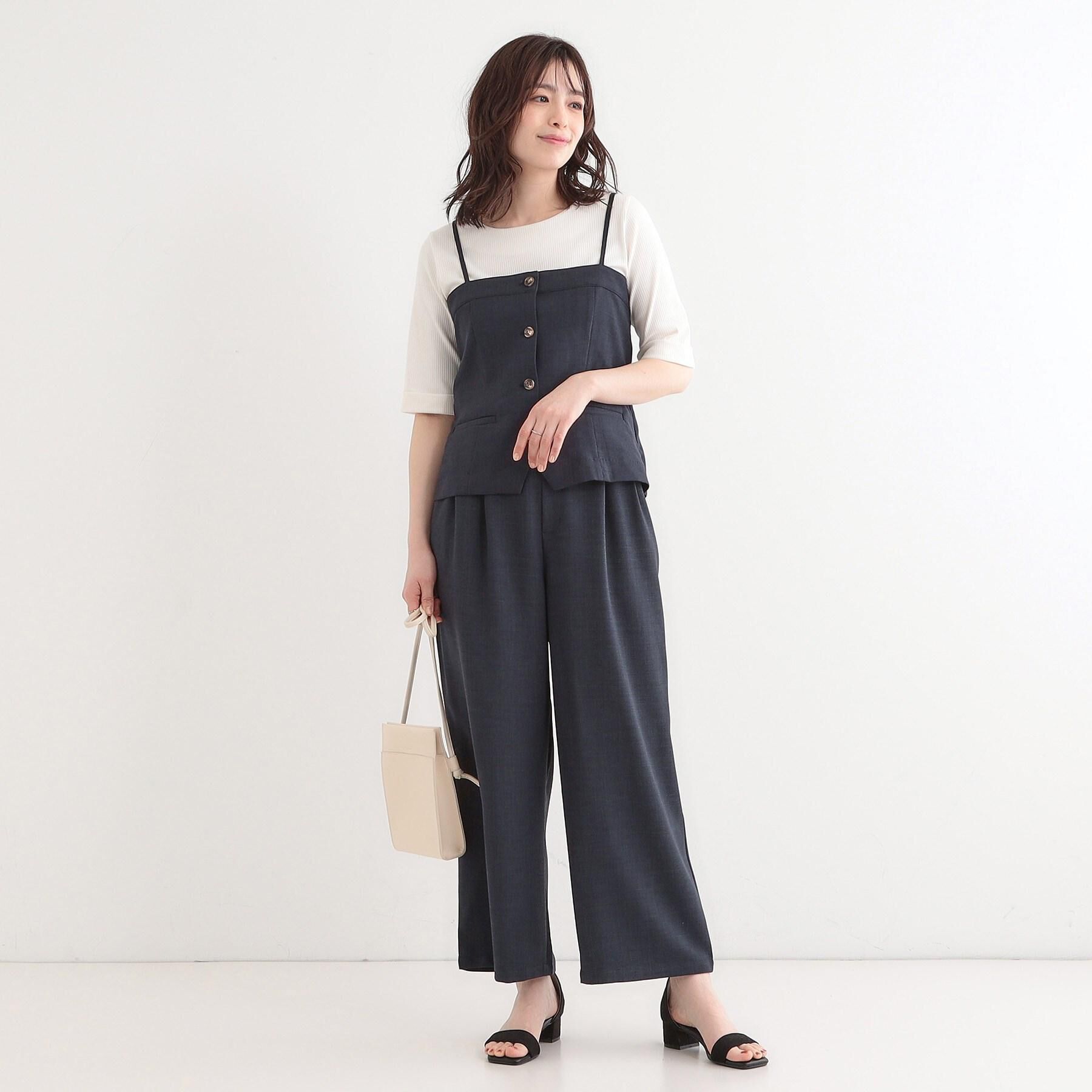 SHOO･LA･RUE「【セットアップ可】コーデが華やぐ 大人の麻調キャミビスチェ」|ベスト・ジレ|