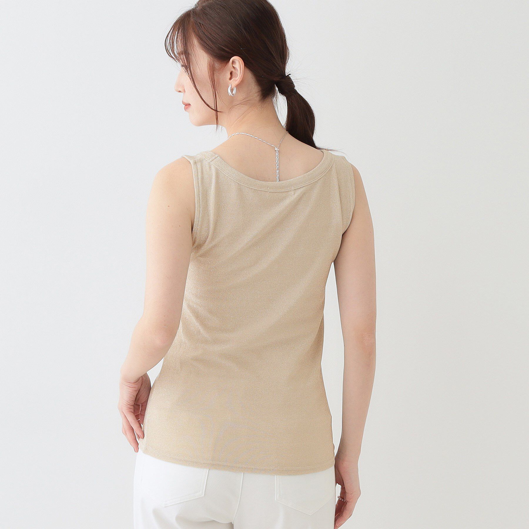 SHOO･LA･RUE「【高レビュー/S-LL】大人ヘルシーなスタイルに ラメタンクトップ」|キャミソール|