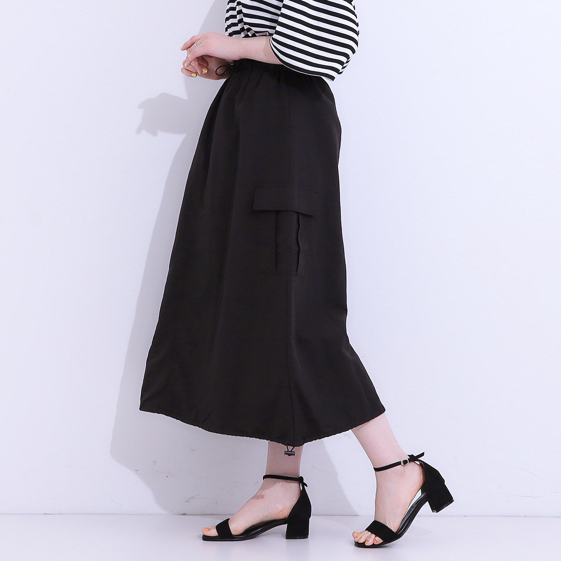 SHOO･LA･RUE「【2WAY/S-LL】バルーンシルエットにもなる ナイロンカーゴスカート」|スカート|