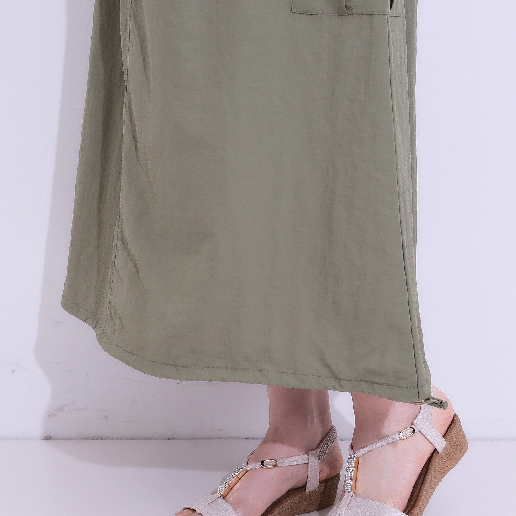 SHOO･LA･RUE「【2WAY/S-LL】バルーンシルエットにもなる ナイロンカーゴスカート」|スカート|