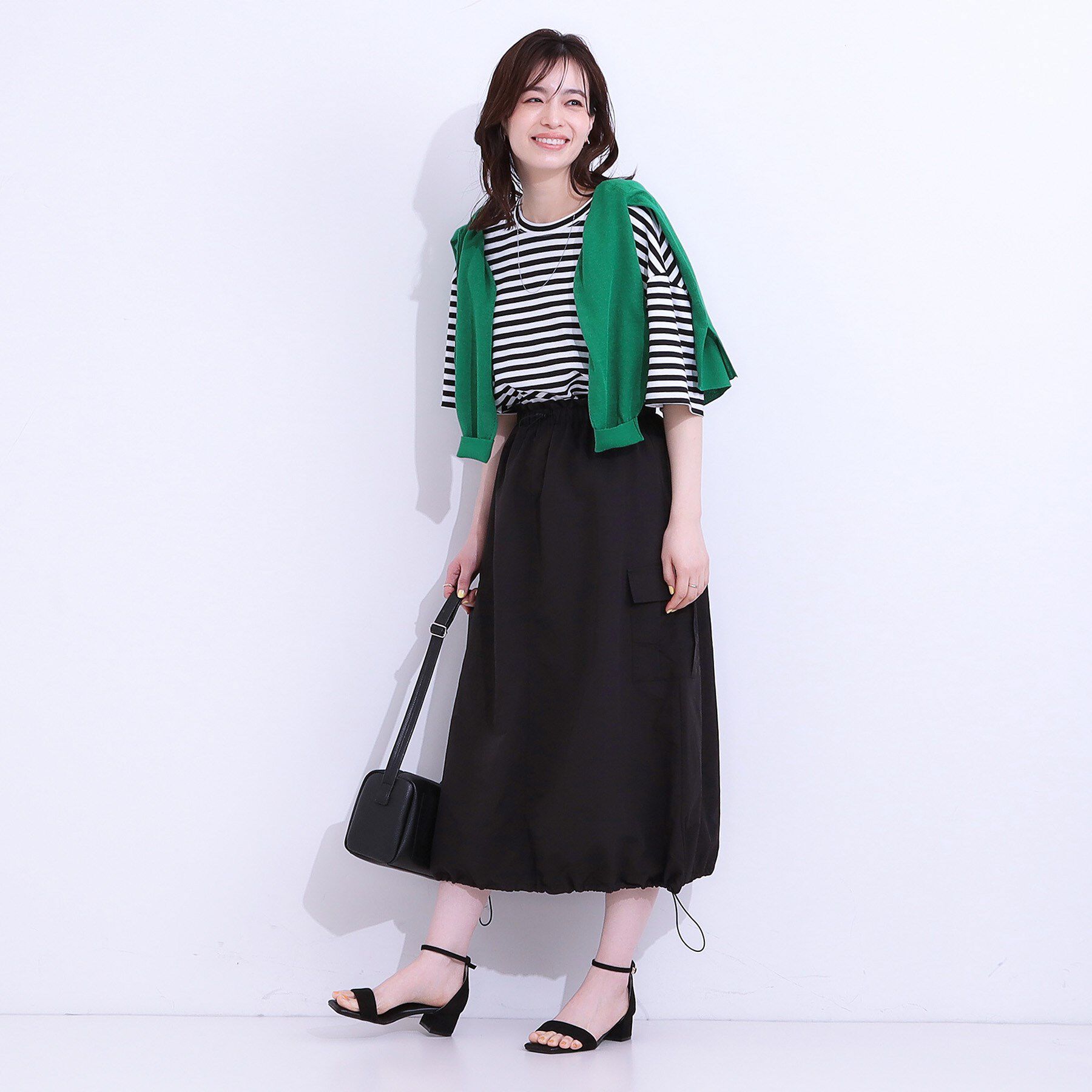 SHOO･LA･RUE「【2WAY/S-LL】バルーンシルエットにもなる ナイロンカーゴスカート」|スカート|