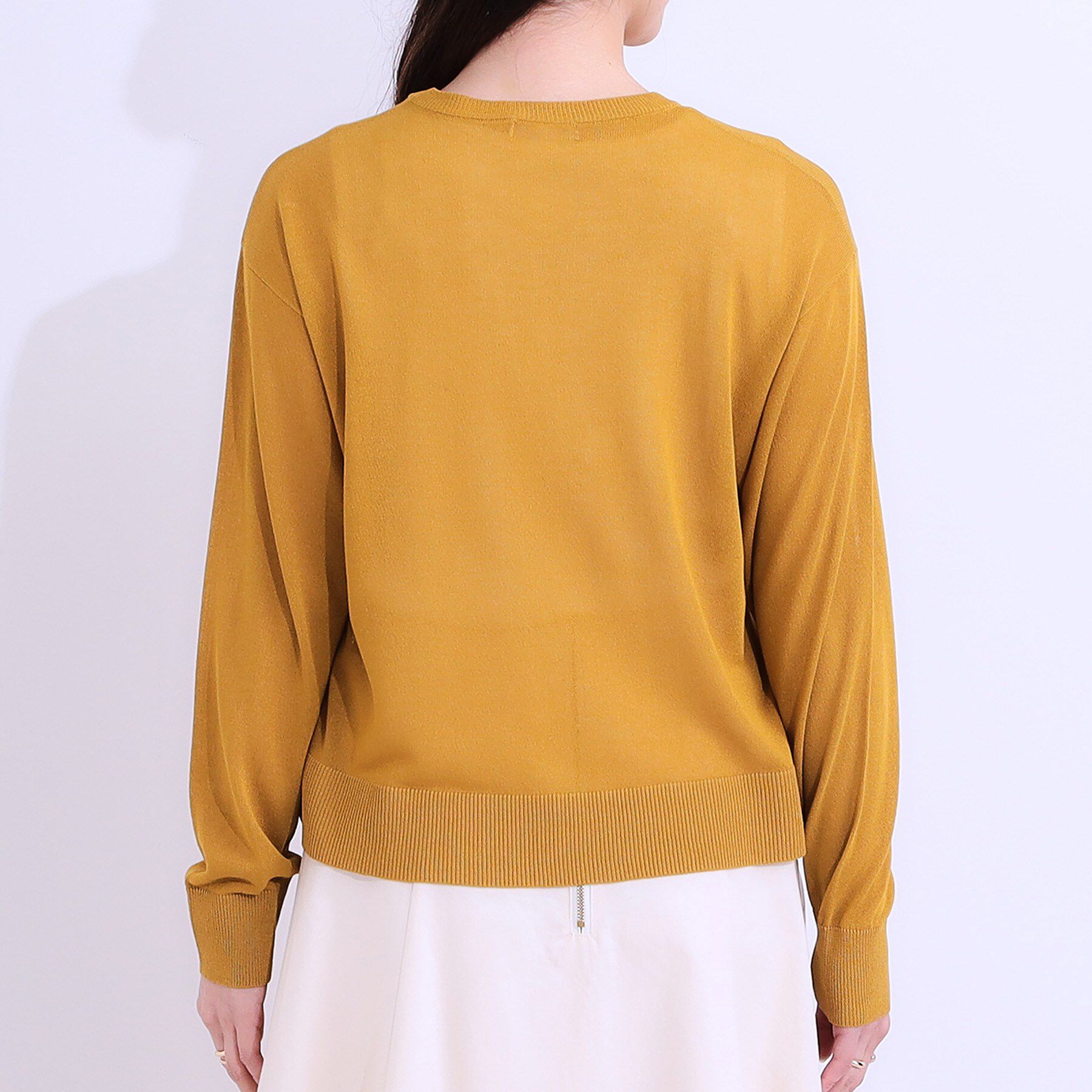 SHOO･LA･RUE「【洗える/ひんやり】パール調ボタンが目を惹く シアーニットカーディガン」|カーディガン|