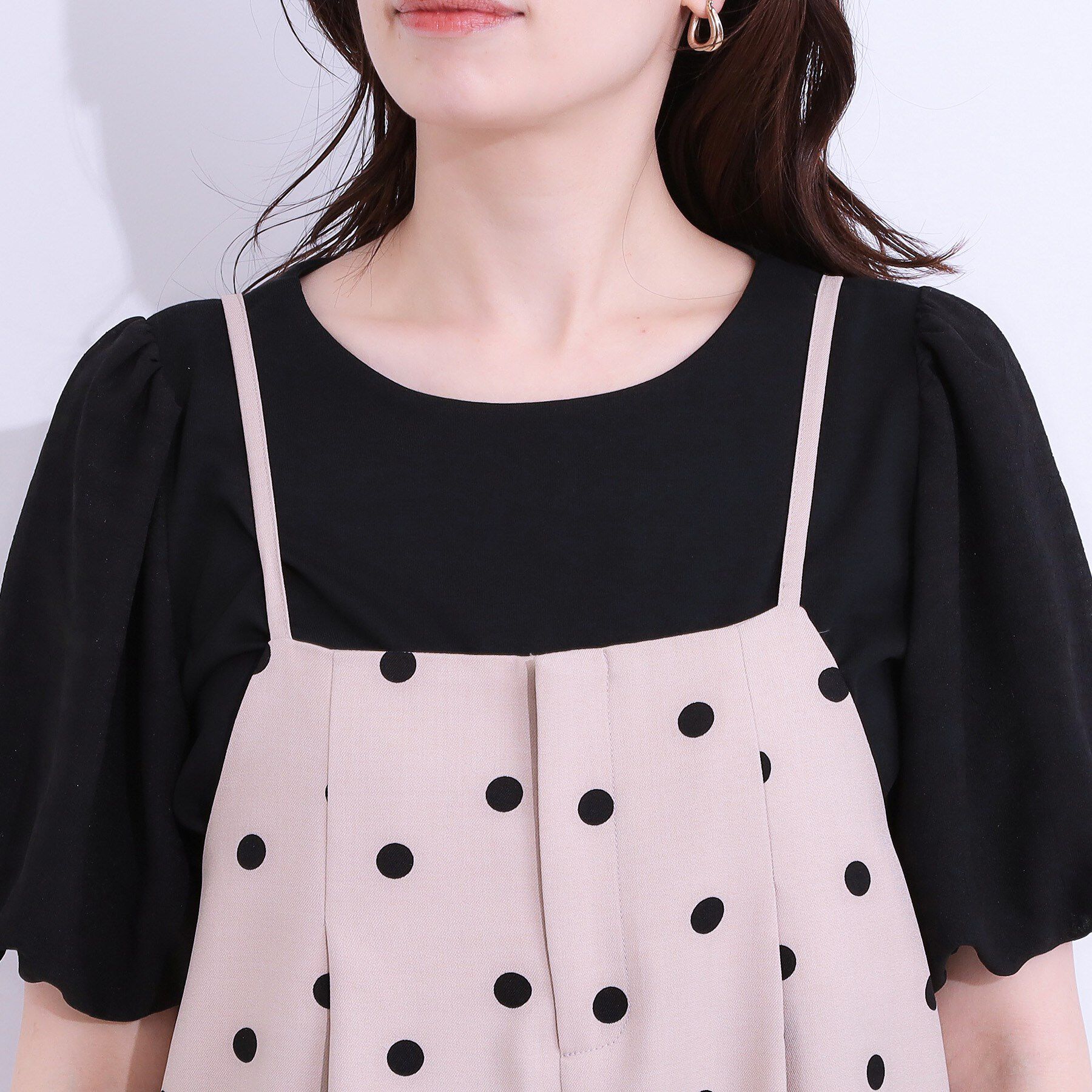 SHOO･LA･RUE「【S-LL】着丈が調節できる 大人の麻調サロペット」|オールインワン|