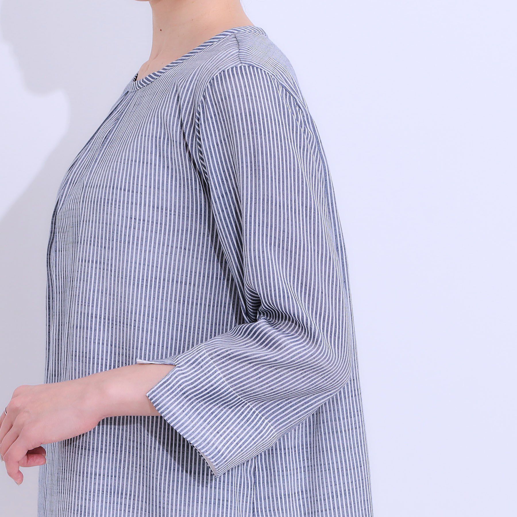 SHOO･LA･RUE「【洗える/S-LL】一枚でサマ見え お袖折り返し 裾レイヤードトップス」|Tシャツ・カットソー|