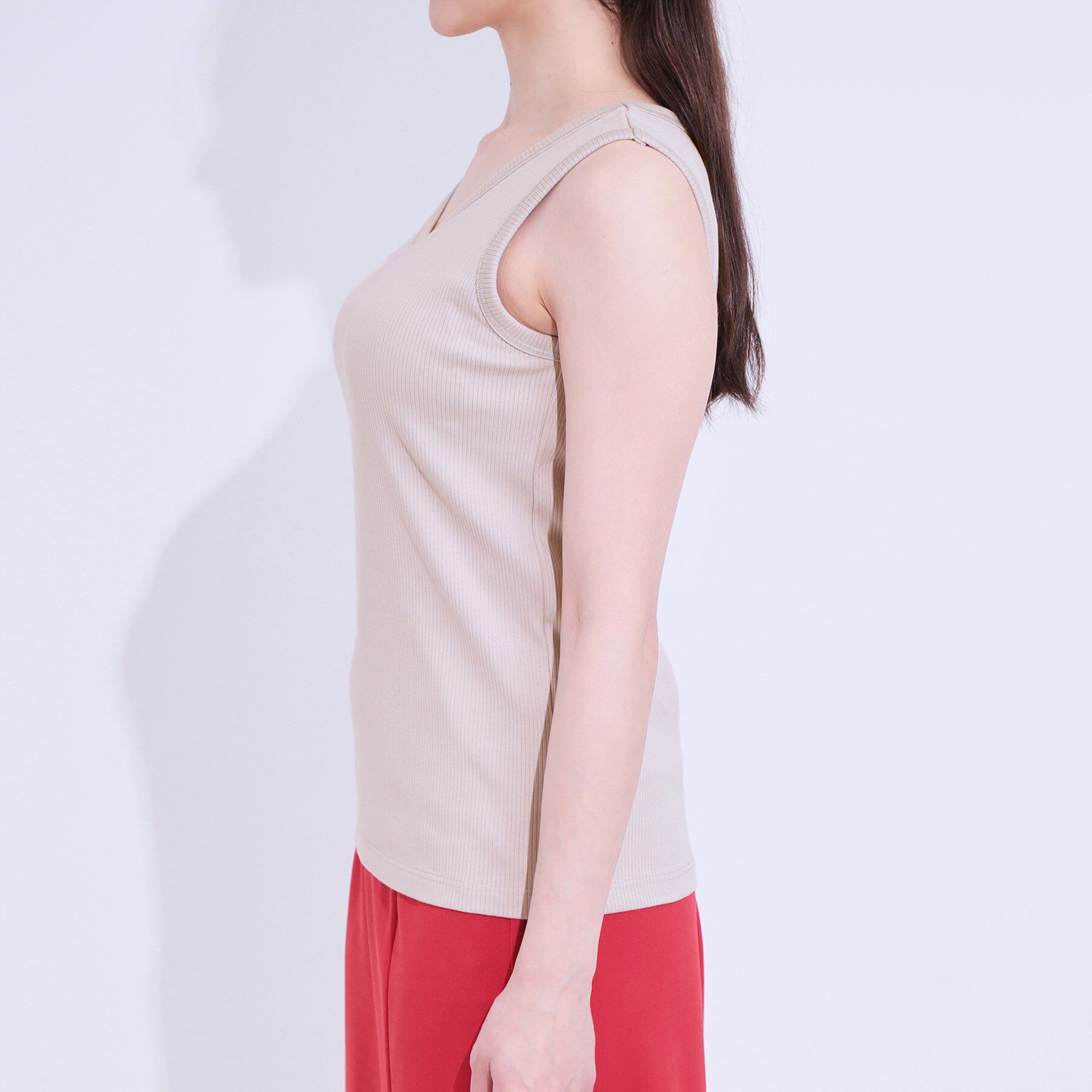 SHOO･LA･RUE「カップ付きテレコタンクトップ」|キャミソール|