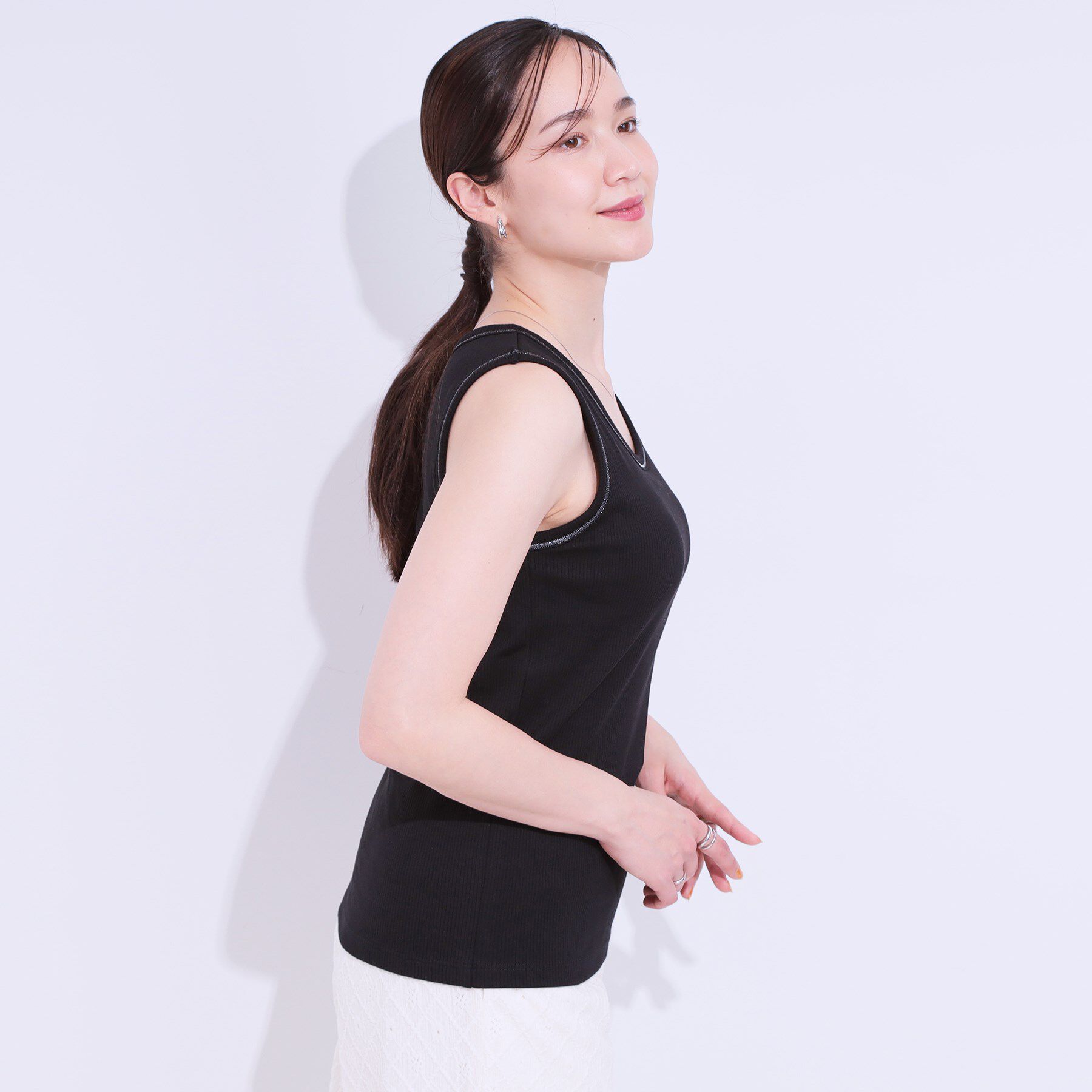 SHOO･LA･RUE「カップ付きテレコタンクトップ」|キャミソール|