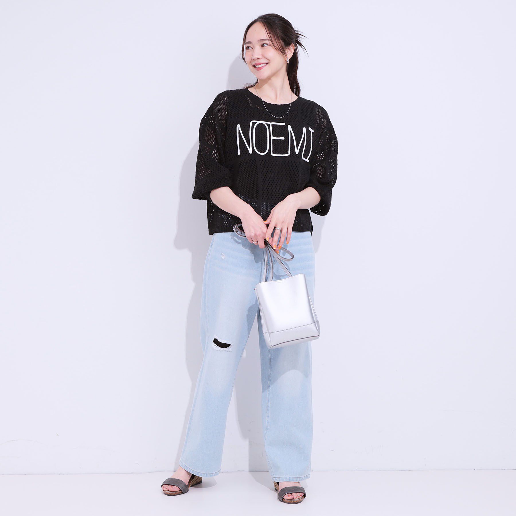 SHOO･LA･RUE「柄コード刺繍アソート メッシュ2WAYカーデ」|カーディガン|