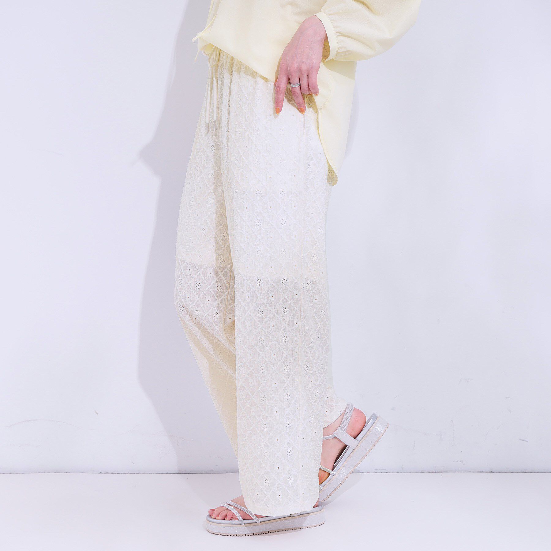 SHOO･LA･RUE「幾何学レース調 イージーパンツ」|その他|