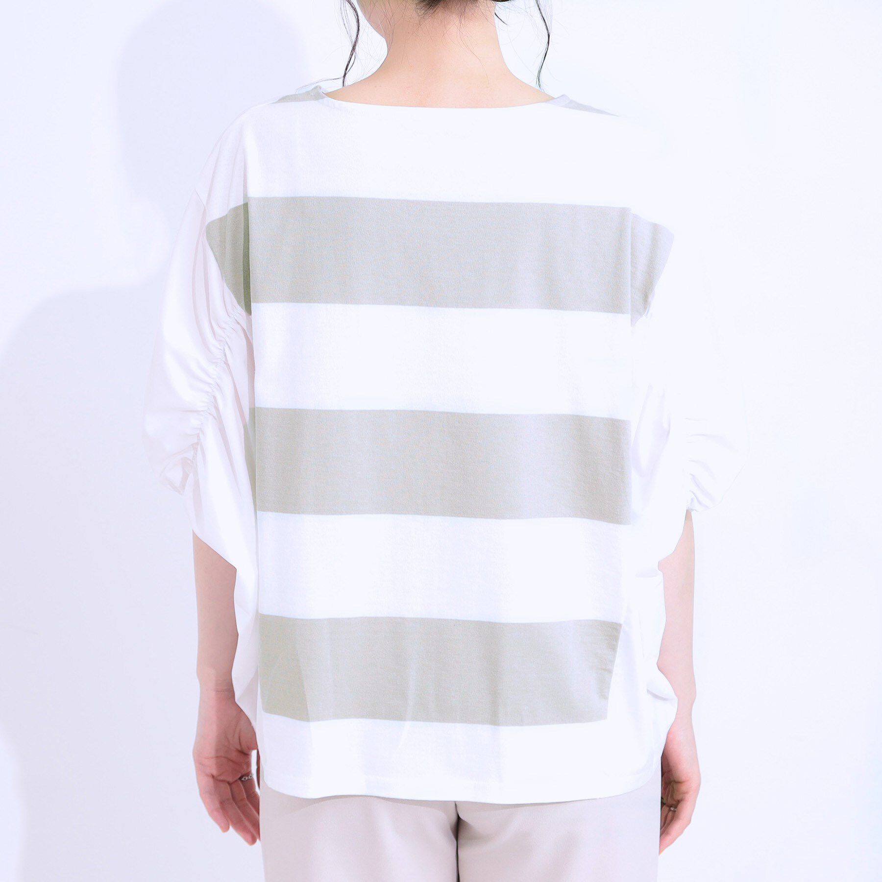 SHOO･LA･RUE「ふわりシルエットが新しい ワイドピッチボーダートップス」|Tシャツ・カットソー|