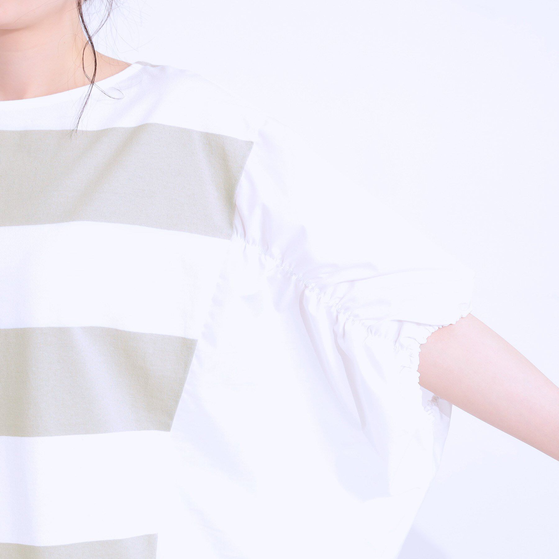 SHOO･LA･RUE「ふわりシルエットが新しい ワイドピッチボーダートップス」|Tシャツ・カットソー|