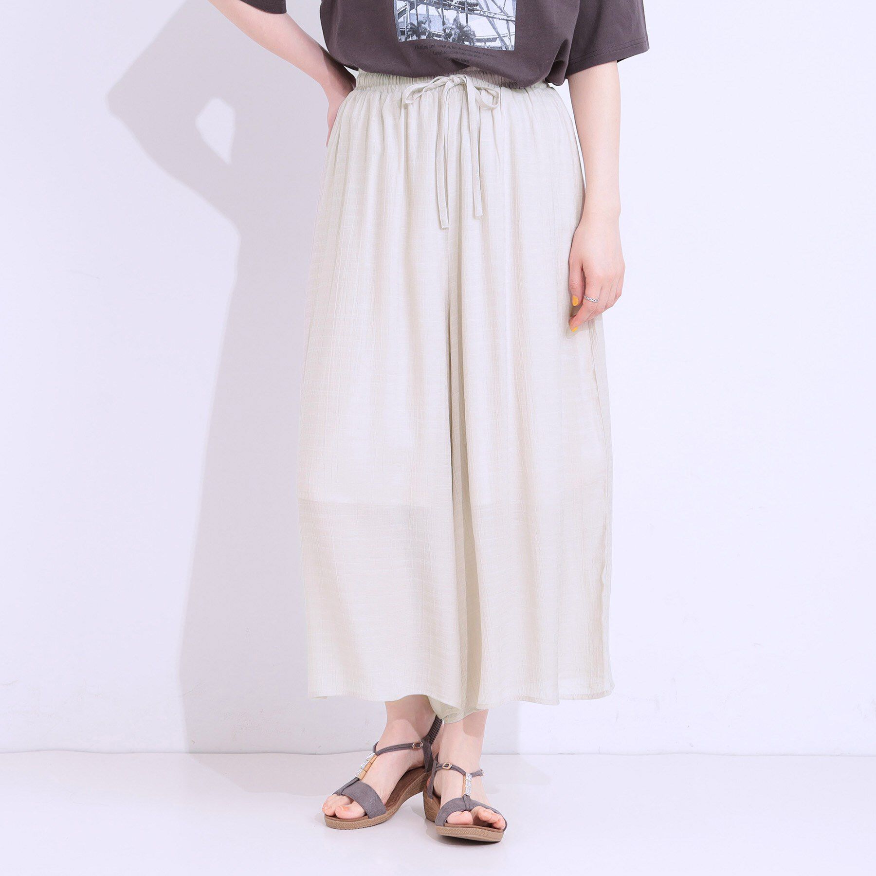 SHOO･LA･RUE「さらさらドビーイージーガウチョパンツ」|その他|