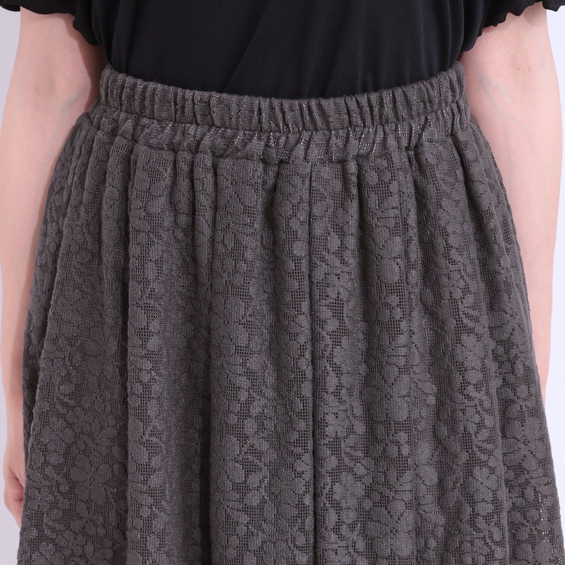 SHOO･LA･RUE「【S-LL】メッシュレースが魅力的なフレアスカート」|スカート|