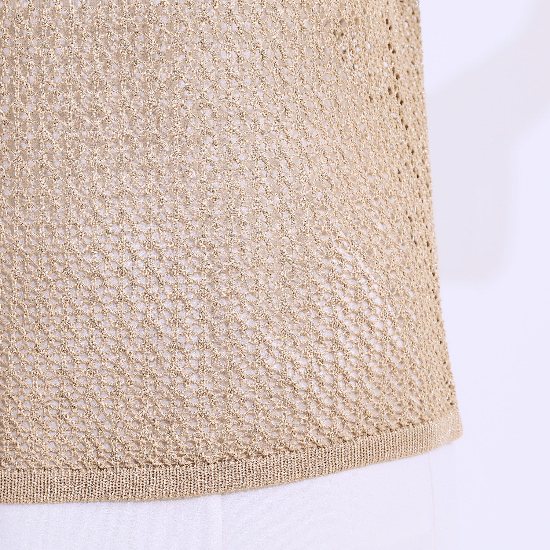 SHOO･LA･RUE「【S-LL/2WAY】ラメが華やか 透かしニットカーディガン」|カーディガン|