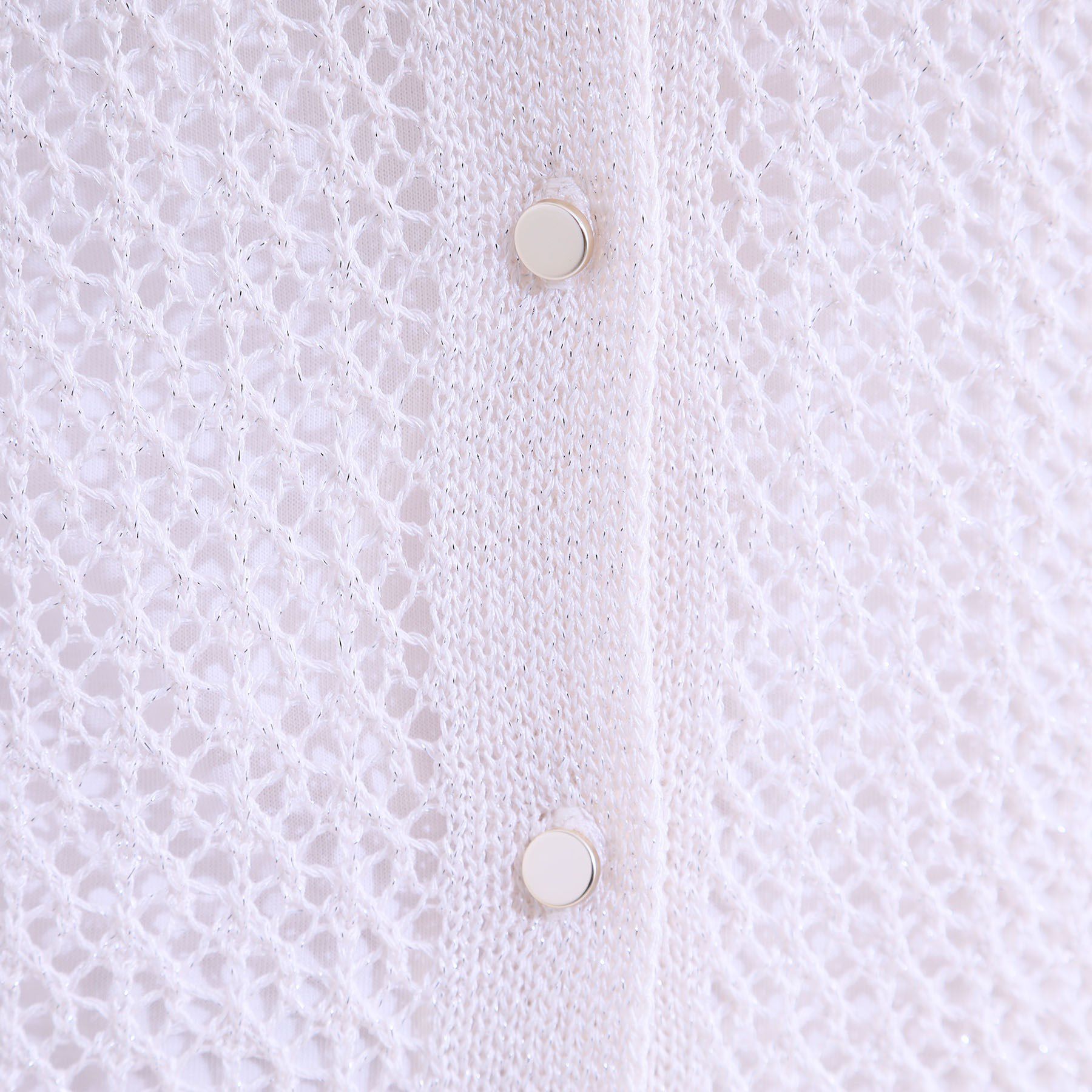 SHOO･LA･RUE「【S-LL/2WAY】ラメが華やか 透かしニットカーディガン」|カーディガン|