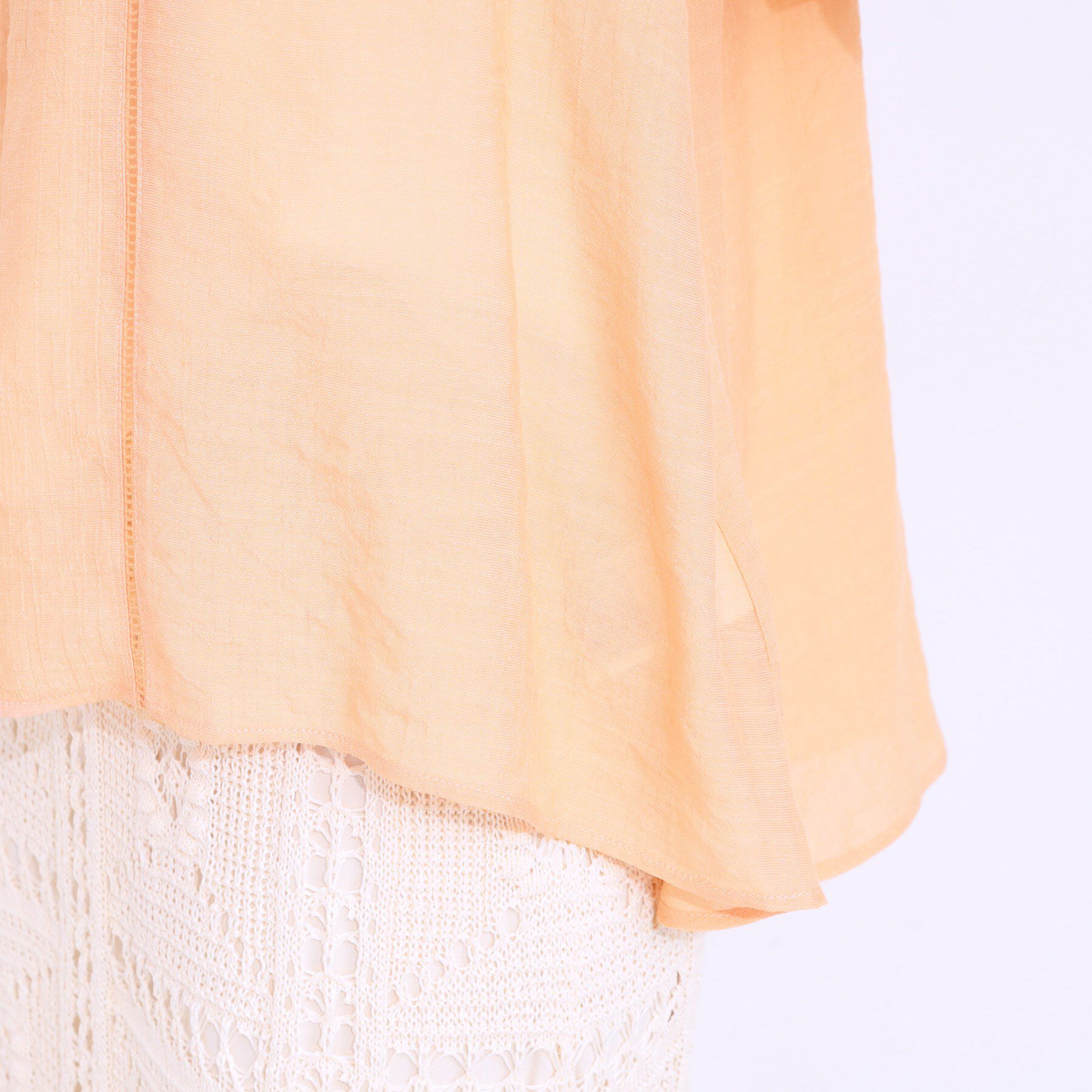 SHOO･LA･RUE「【S-LL/2点セット】インせず着られる はしごレース5分袖ブラウス」|シャツ・ブラウス|